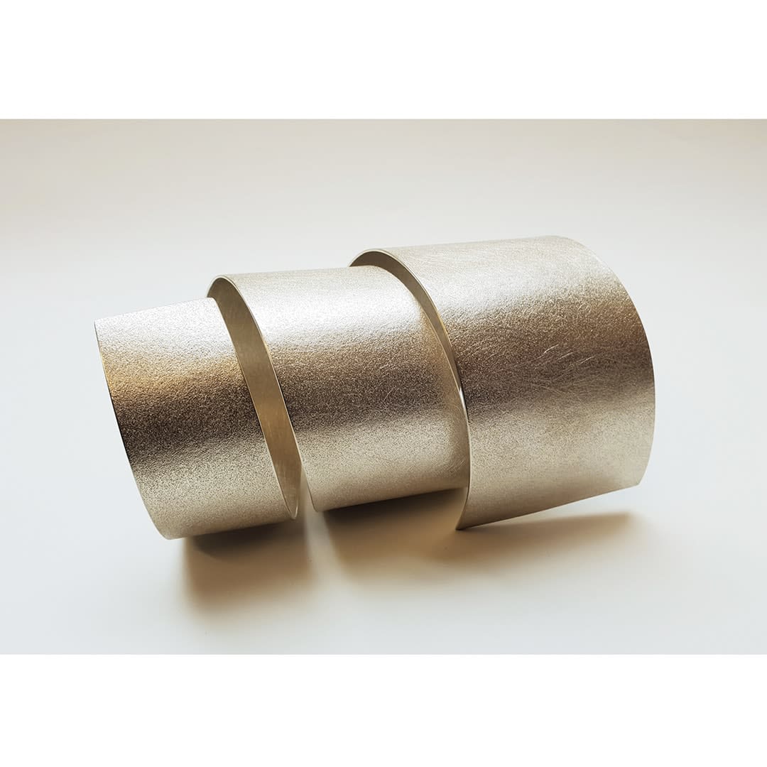 Tribal wide cuff – in recycled silver by contemporary tribal jewellery artist Ute Decker