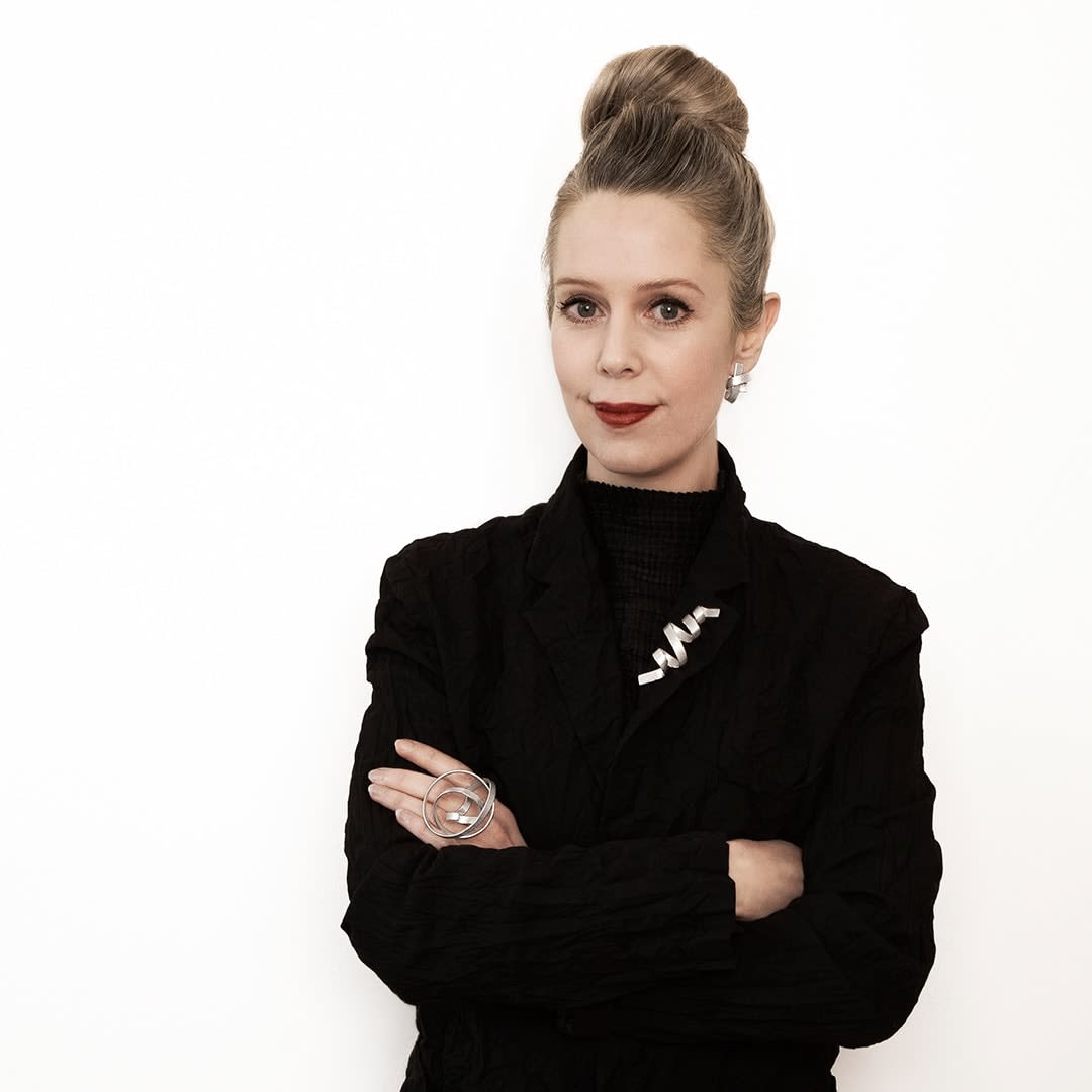 Scuptural earrings - by art jewlery maker Ute Decker