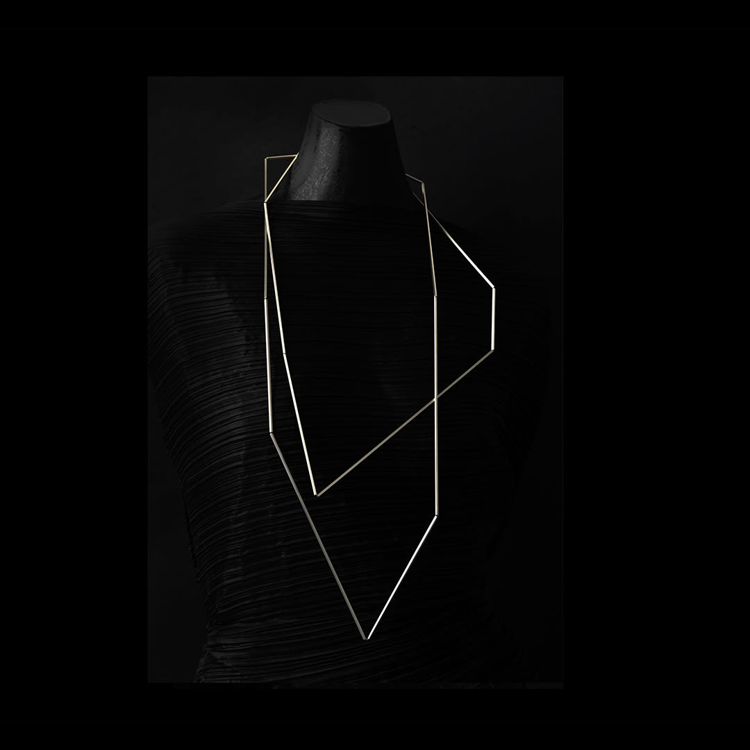 architectural jewellery – articulation statement necklace - in recycled silver by architectural art jeweller Ute Decker