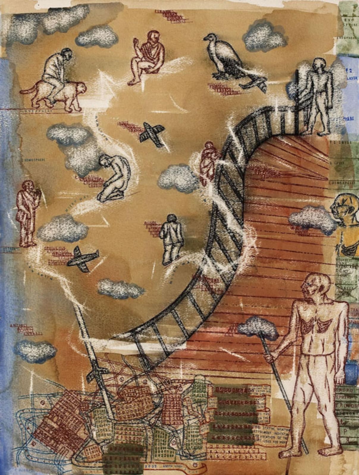 Arpita Singh, The Guarded stair, 2009