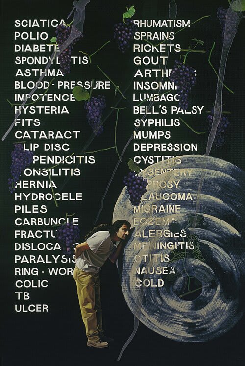 Atul Dodiya, Five Drips from Vesuvius, 1998