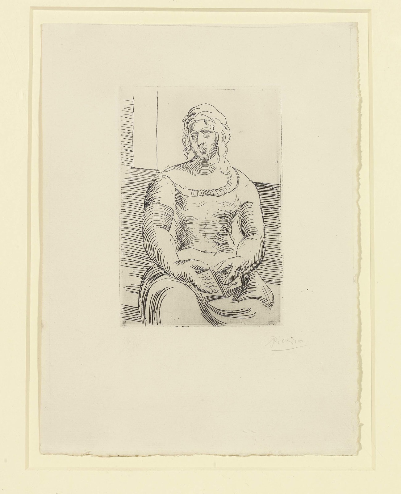 Pablo Picasso, L' Italienne (s. ta130)Femme au Livre, 1918/ 1919Edi: 42/50