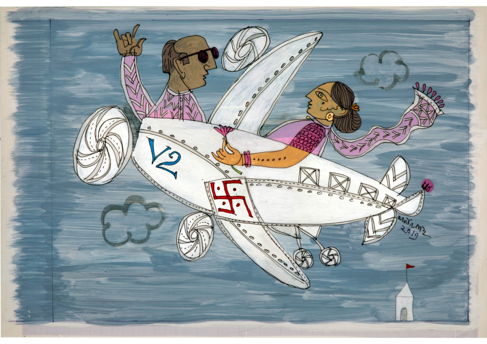 Jyoti Bhatt, Monsoon Flight, 2019