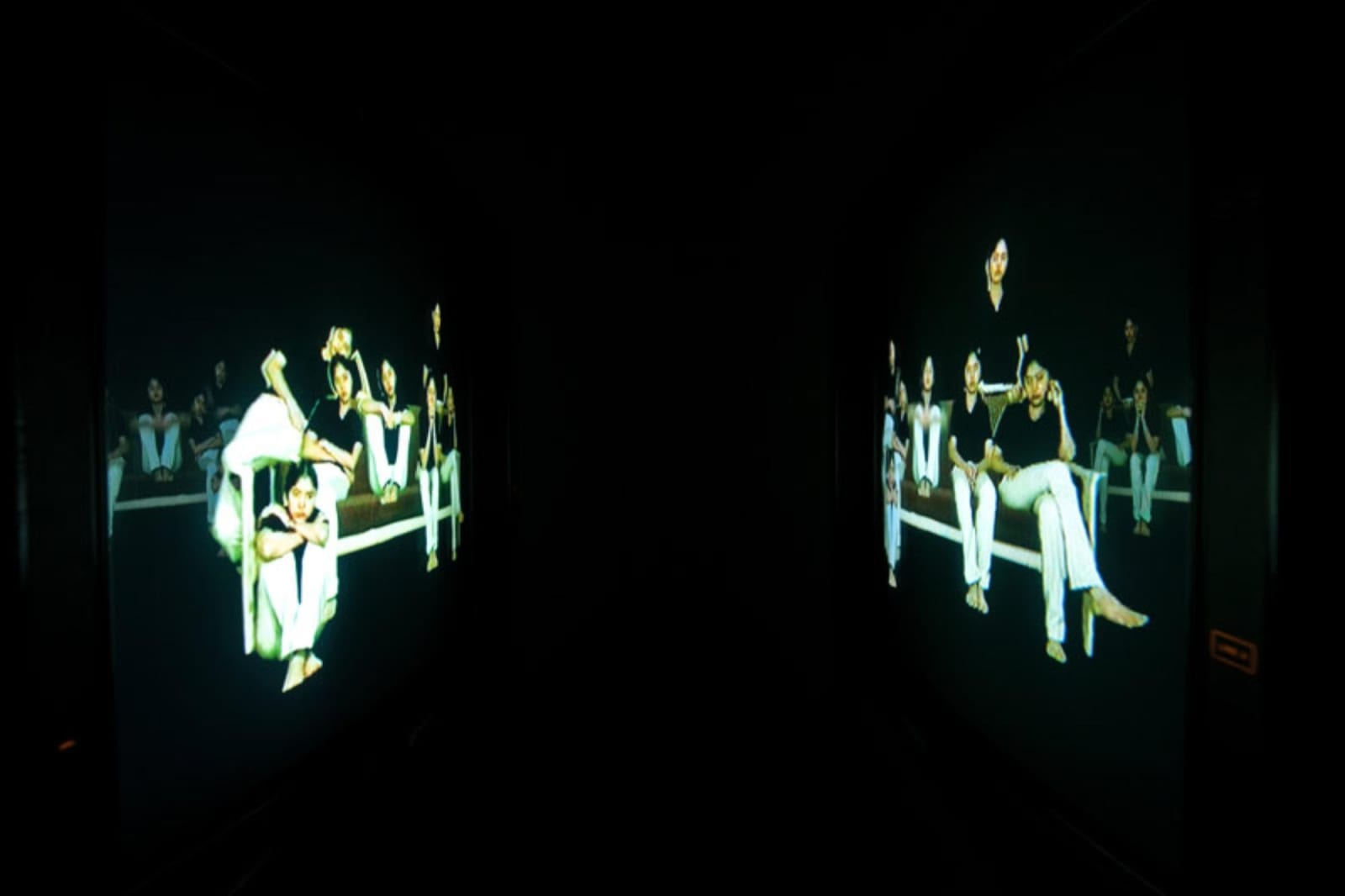Shilpa Gupta, Two Monitors, Looped Video, 1999