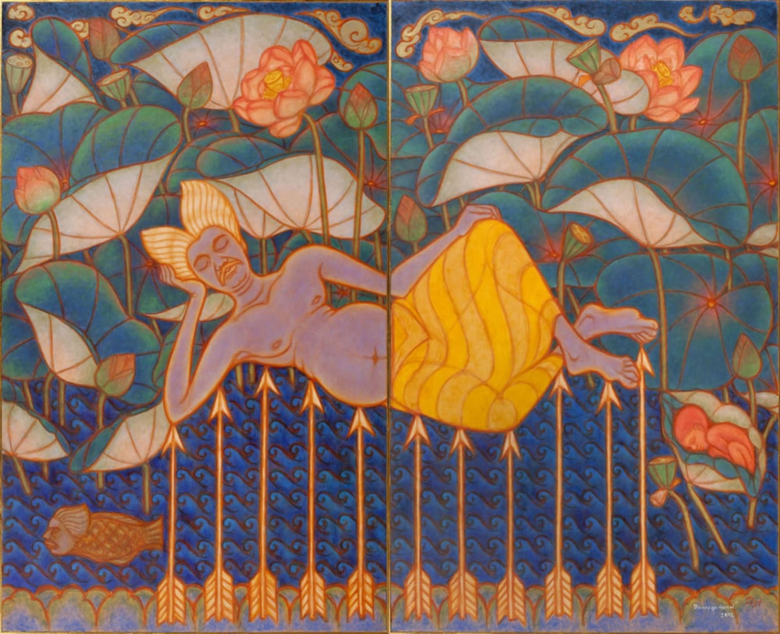 A. Ramachandran, Bed of Arrows (Diptych), 2012