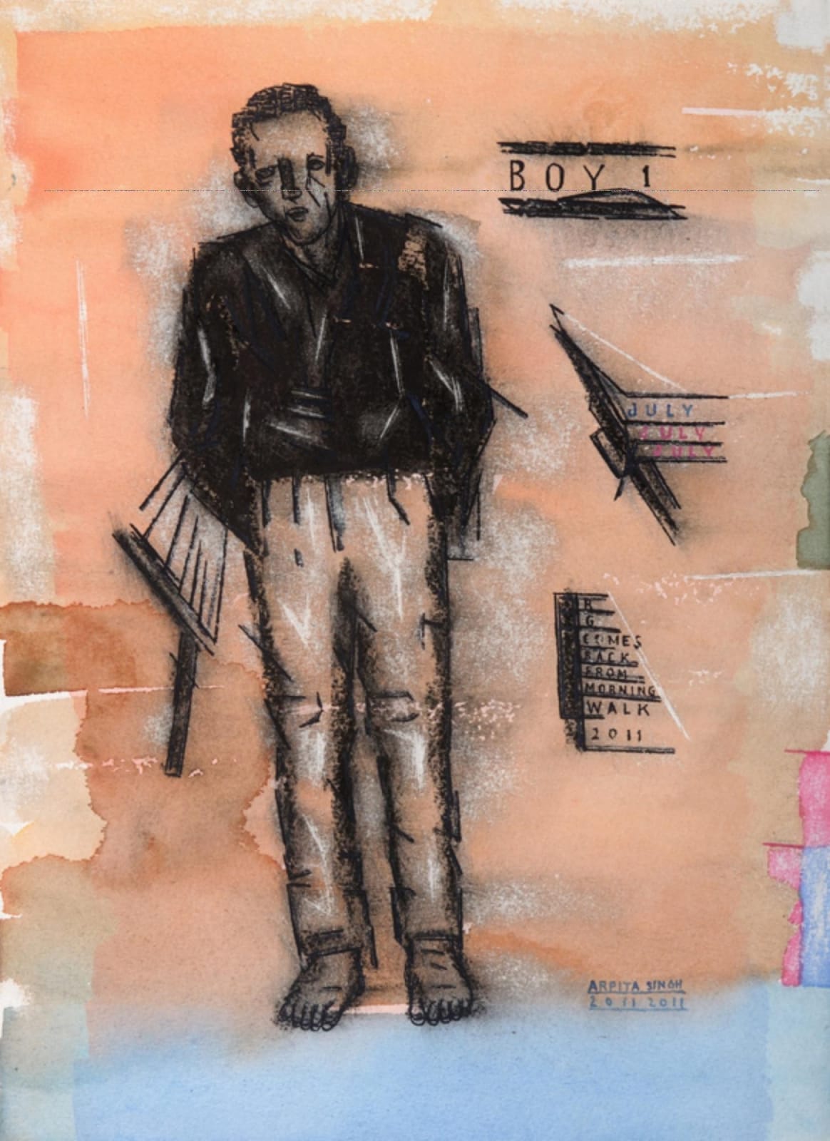 Arpita Singh, R.G. Comes back from morning walk, 2011