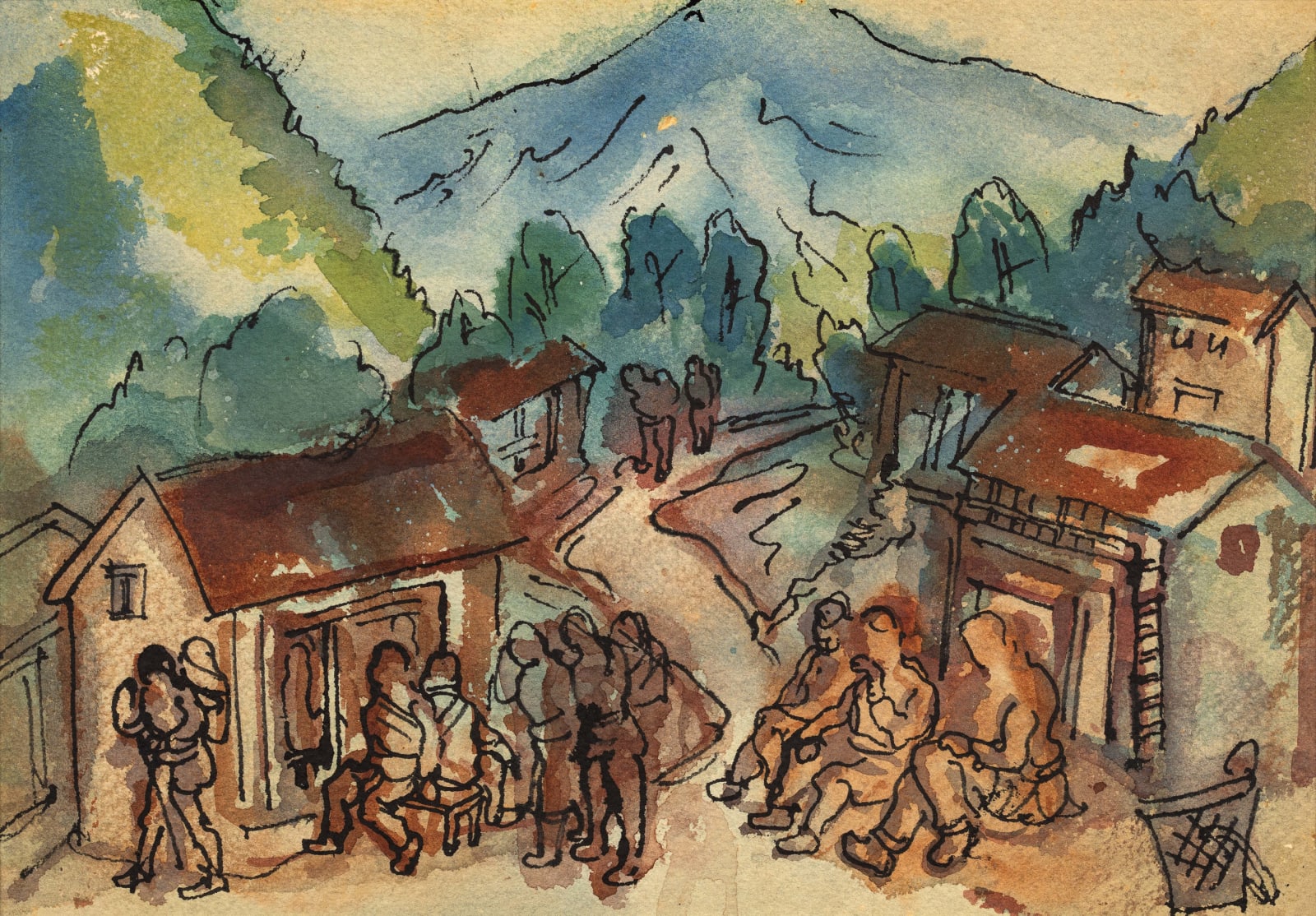 Benode Behari Mukherjee, Man on the Street Nepal, 1950