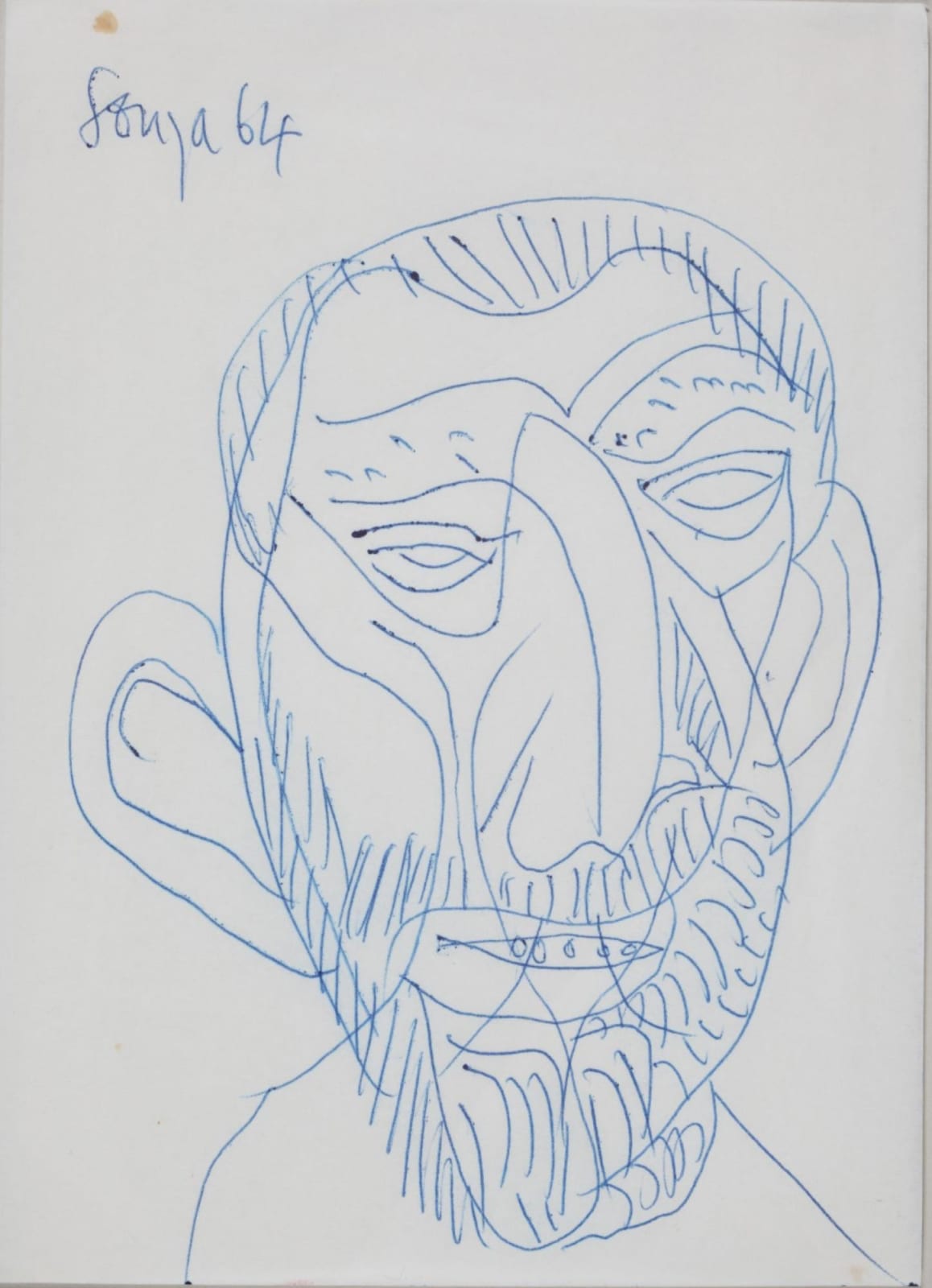 F.N. Souza, Untitled (Head of a bearded man), 1964