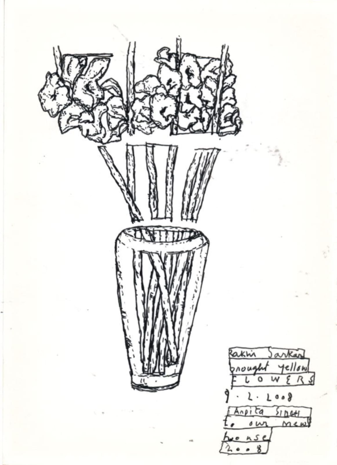 Arpita Singh, Rakhi Sarkar brought yellow flowers, 2008