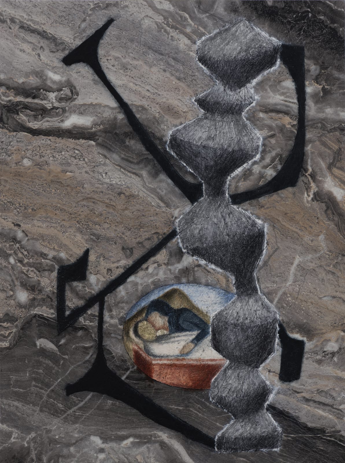 Atul Dodiya, Endless Column, 2018