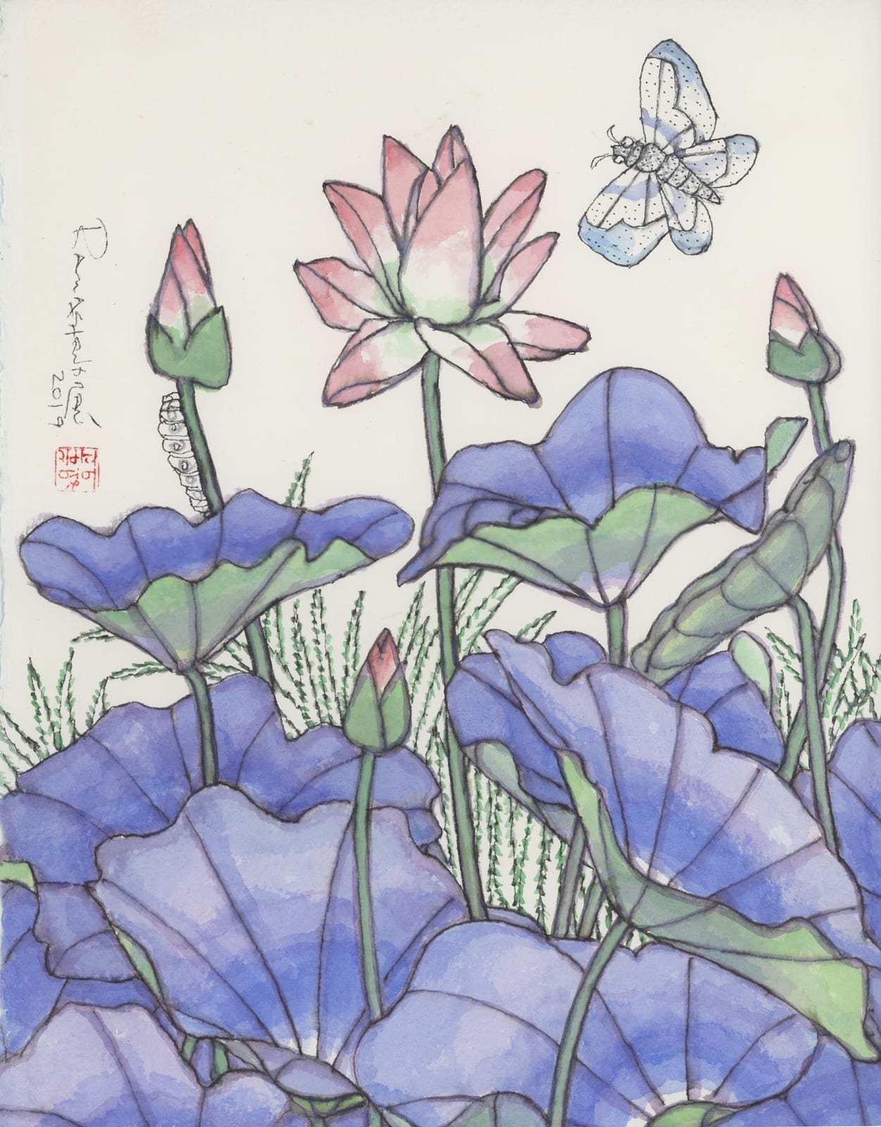 A. Ramachandran, Study for Lotus, 2019
