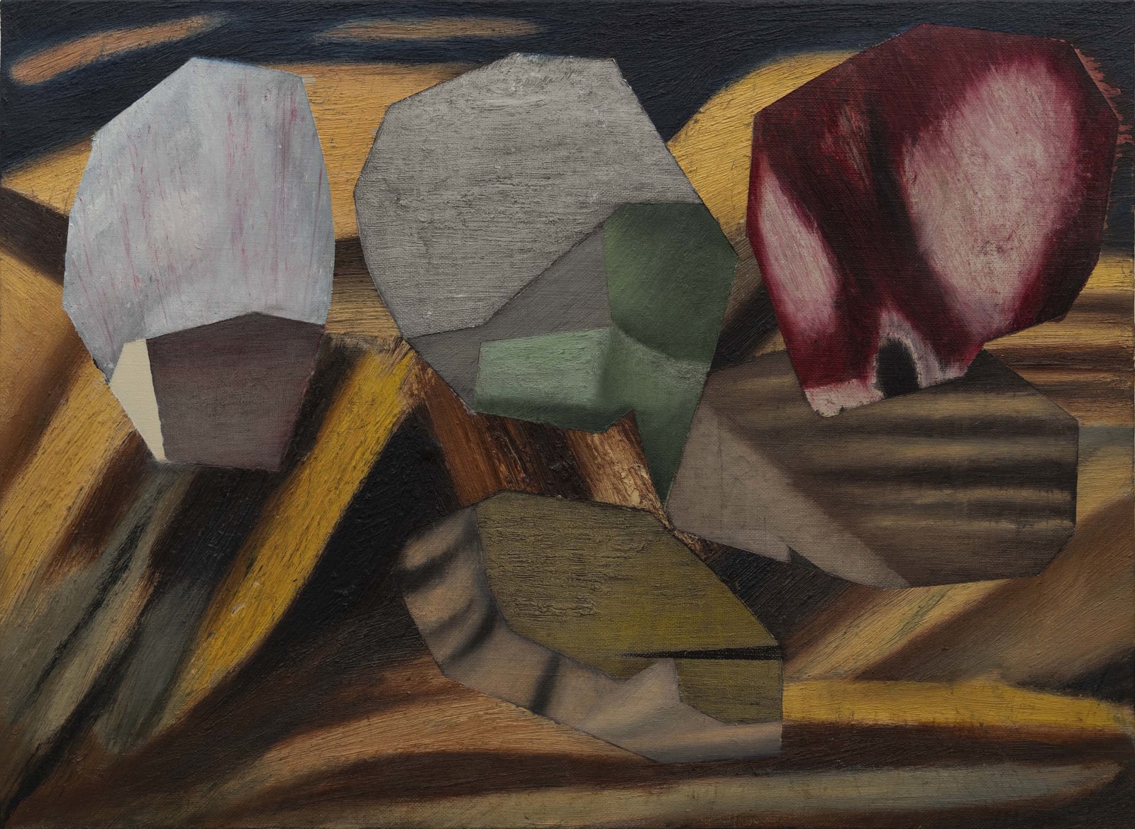 Atul Dodiya, Crimson Cave, 2019