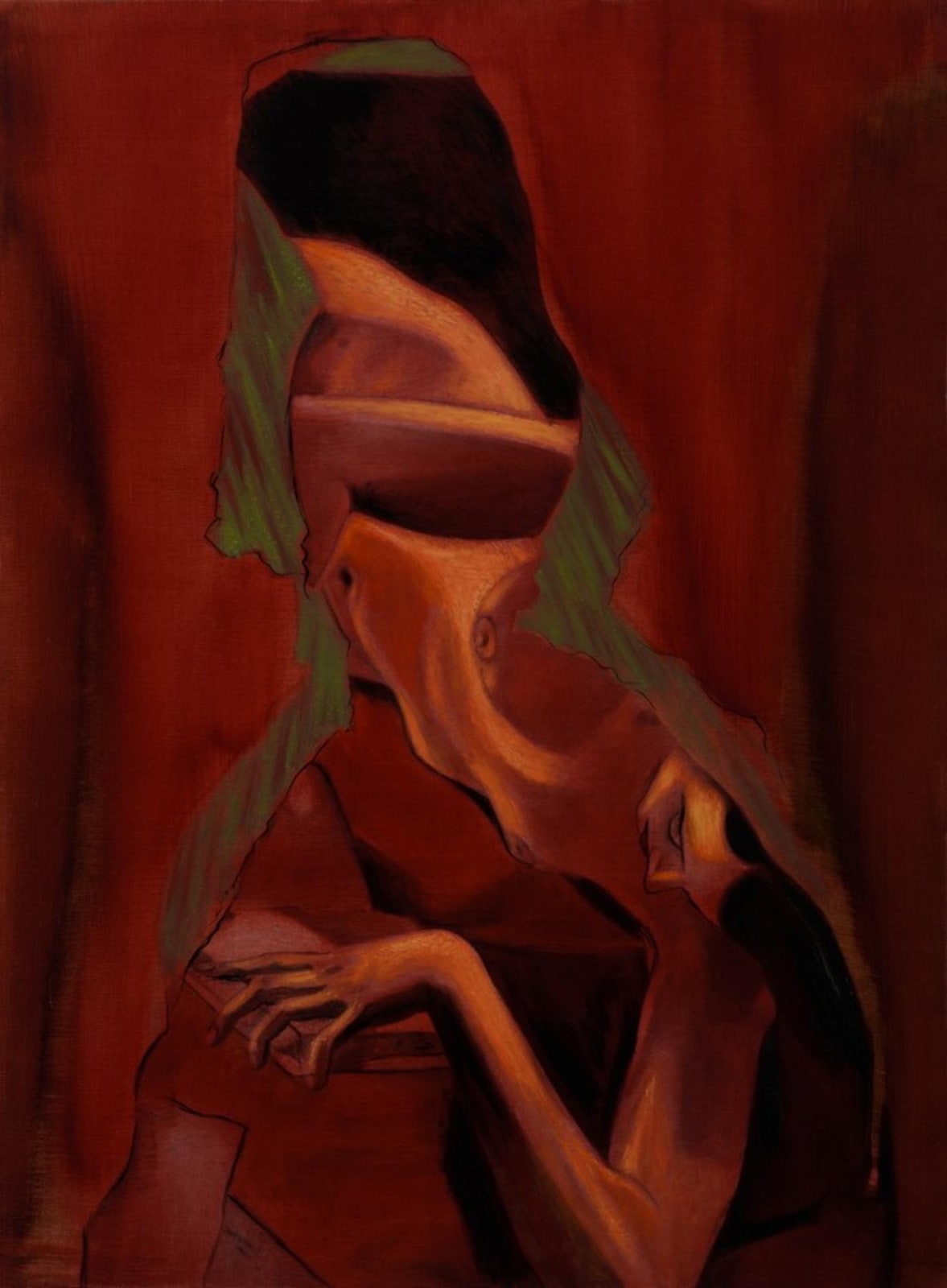 Atul Dodiya, Red Reader, 2016