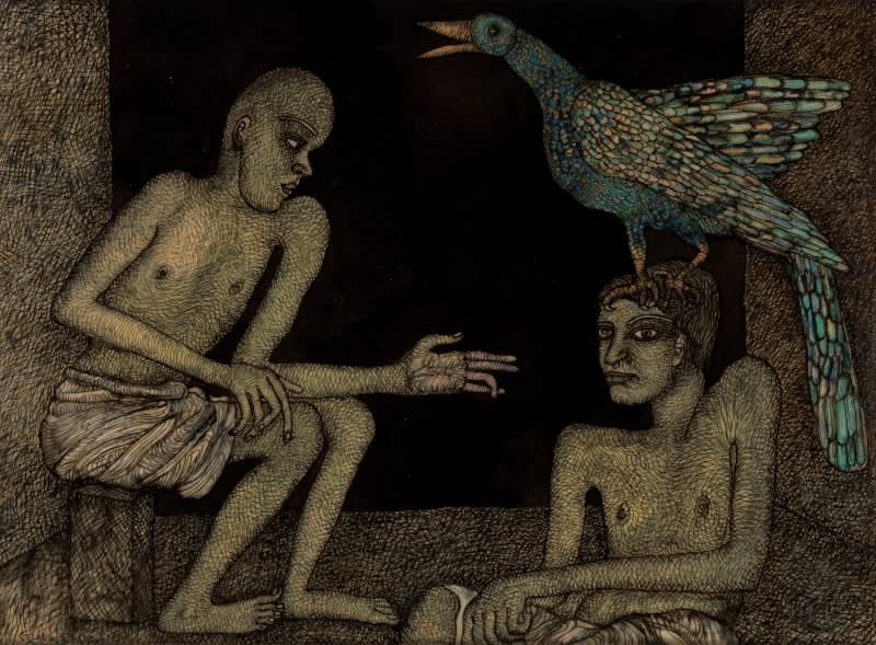 Jogen Chowdhury, Peacock Comes to the Home of Two Lonely Men, 1988
