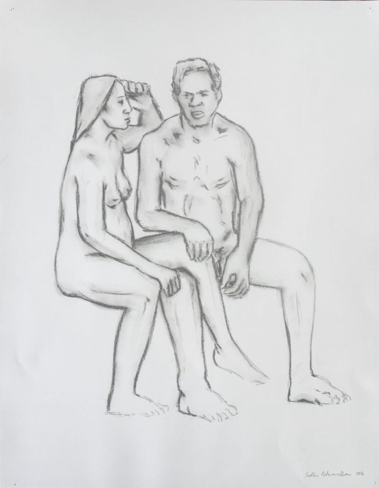 Sudhir Patwardhan, Couple Resting, 2016