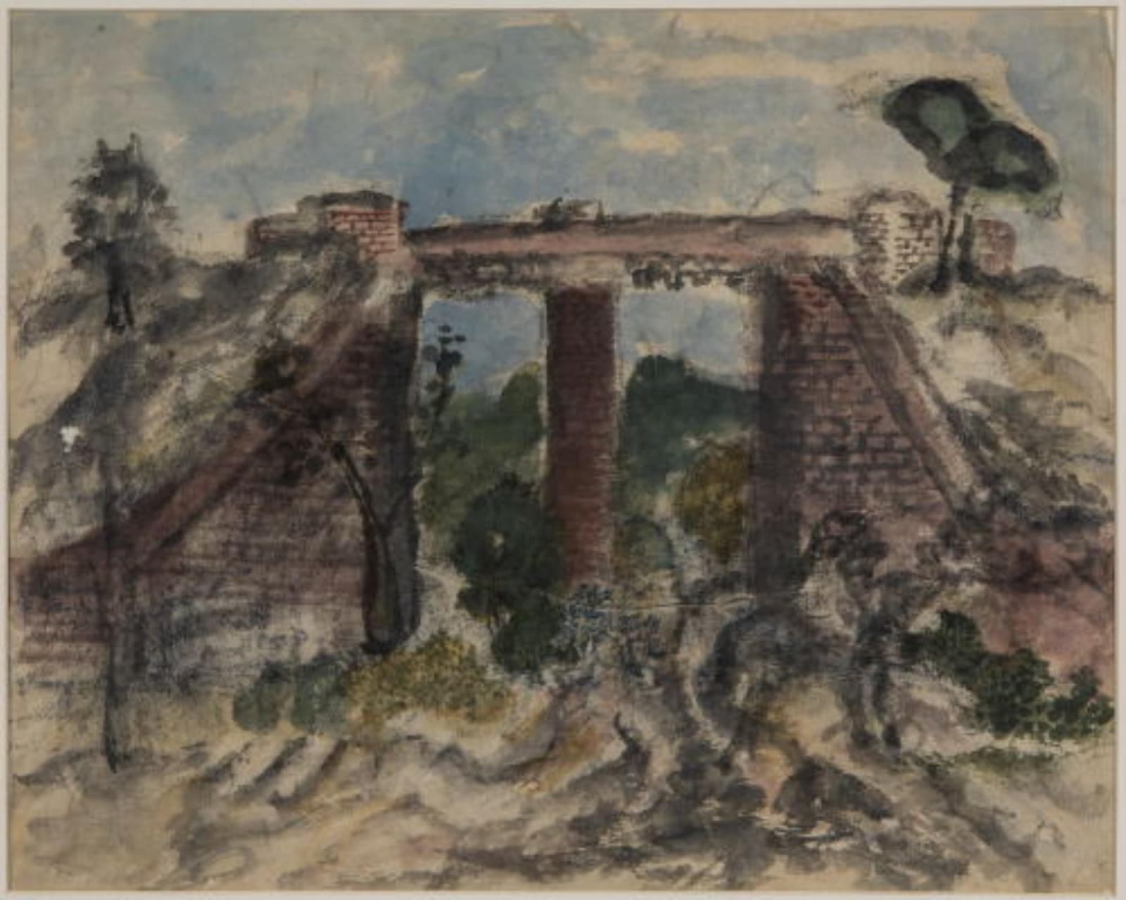 Benode Behari Mukherjee, Study for The Bridge, 1932