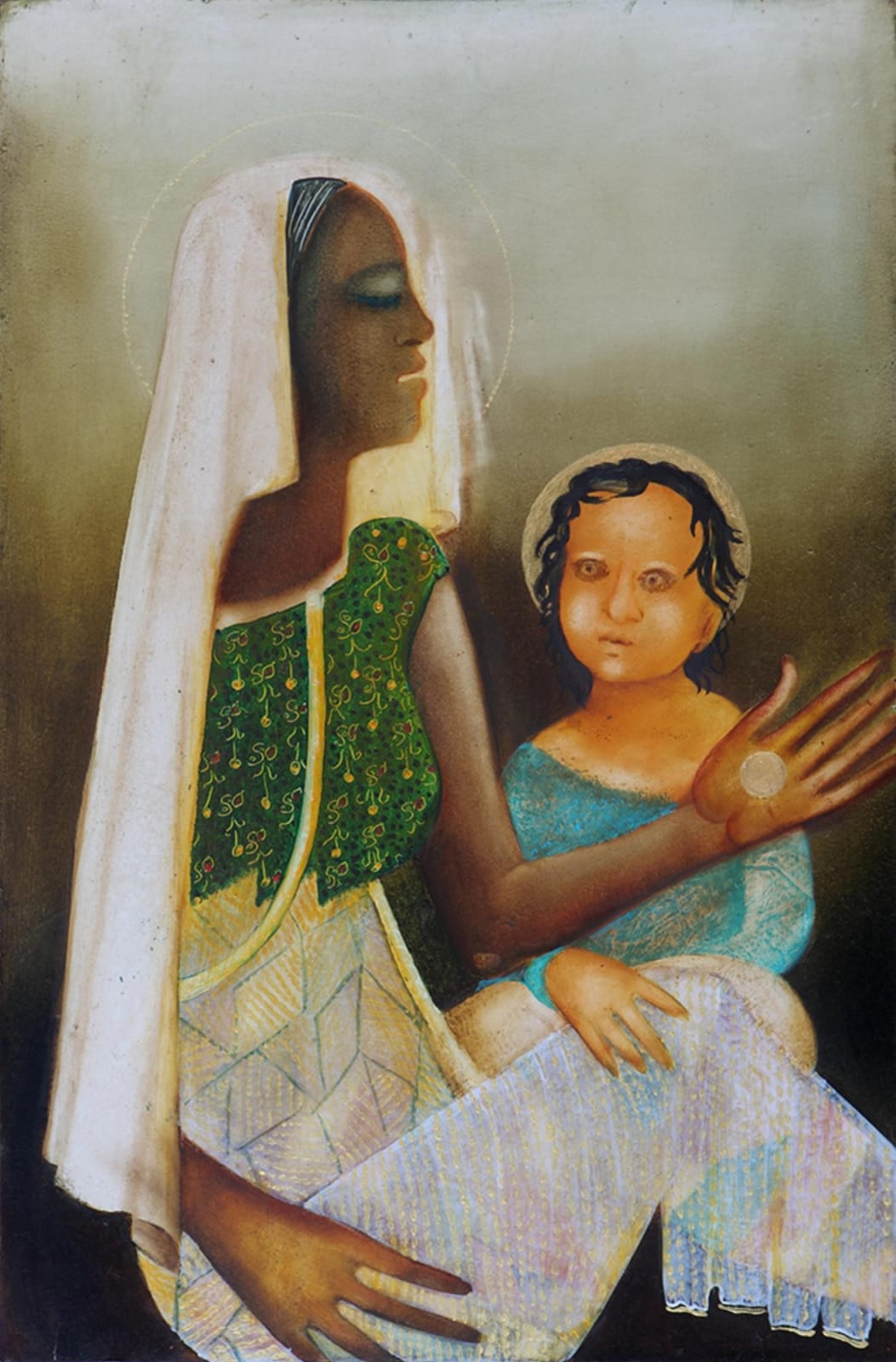 Anjolie Ela Menon, Madona & Child Divine Mothers Series - III (Mariam), 2014