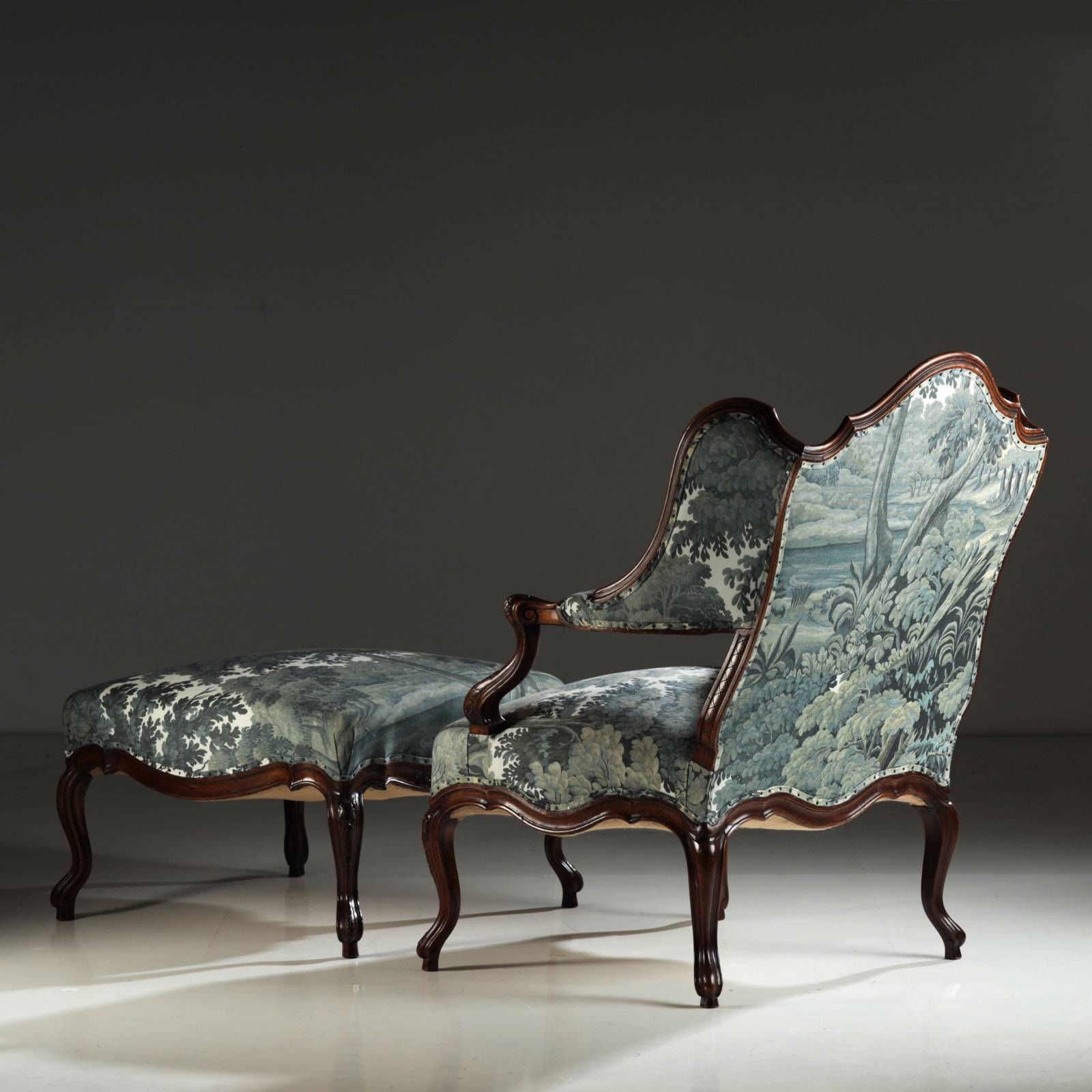 Bergère Armchair & Stool, c.1880