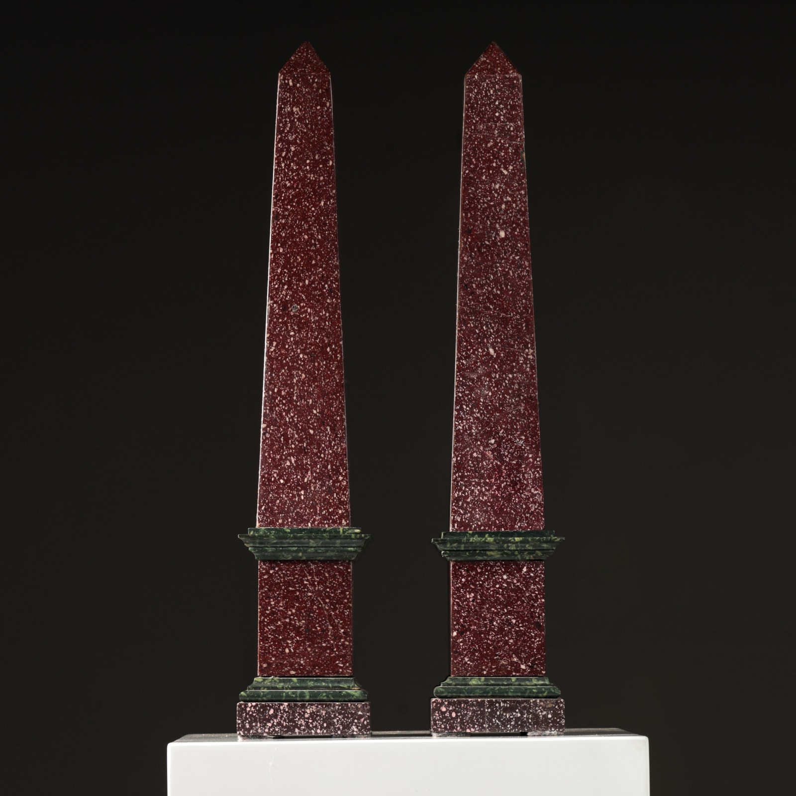 A Pair of Imperial Porphyry Obelisks