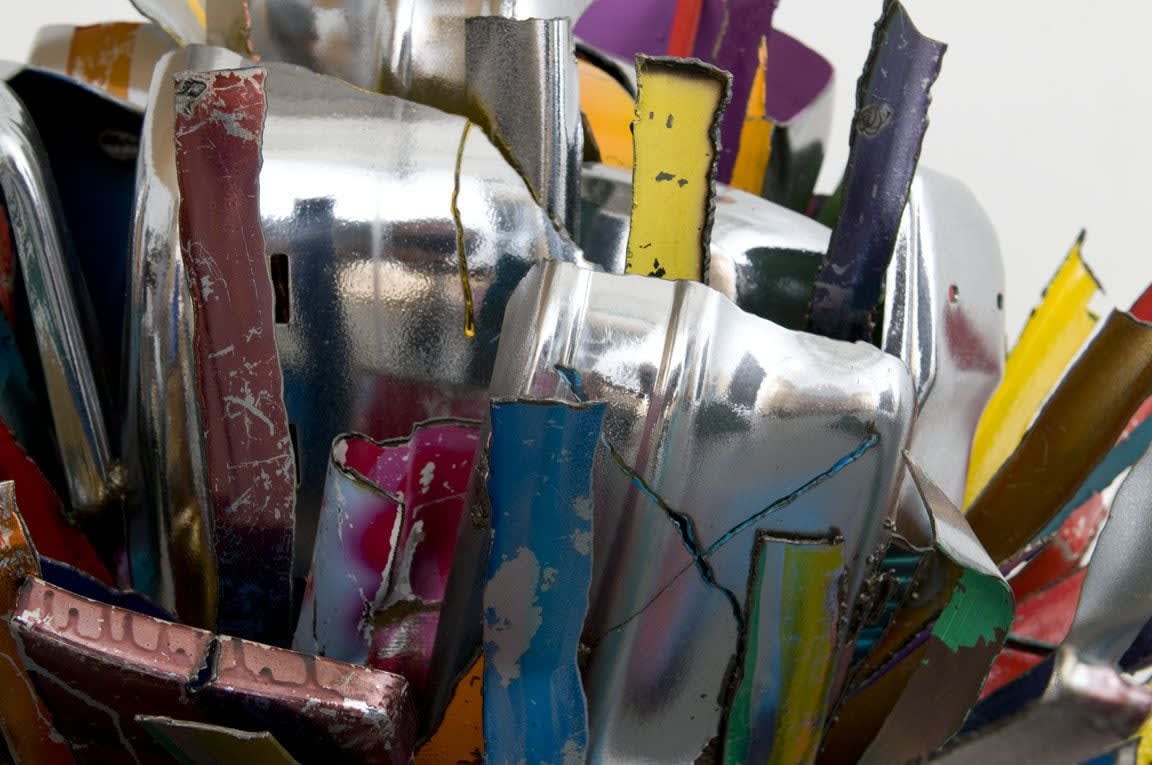 Crumpled up metal sculpture