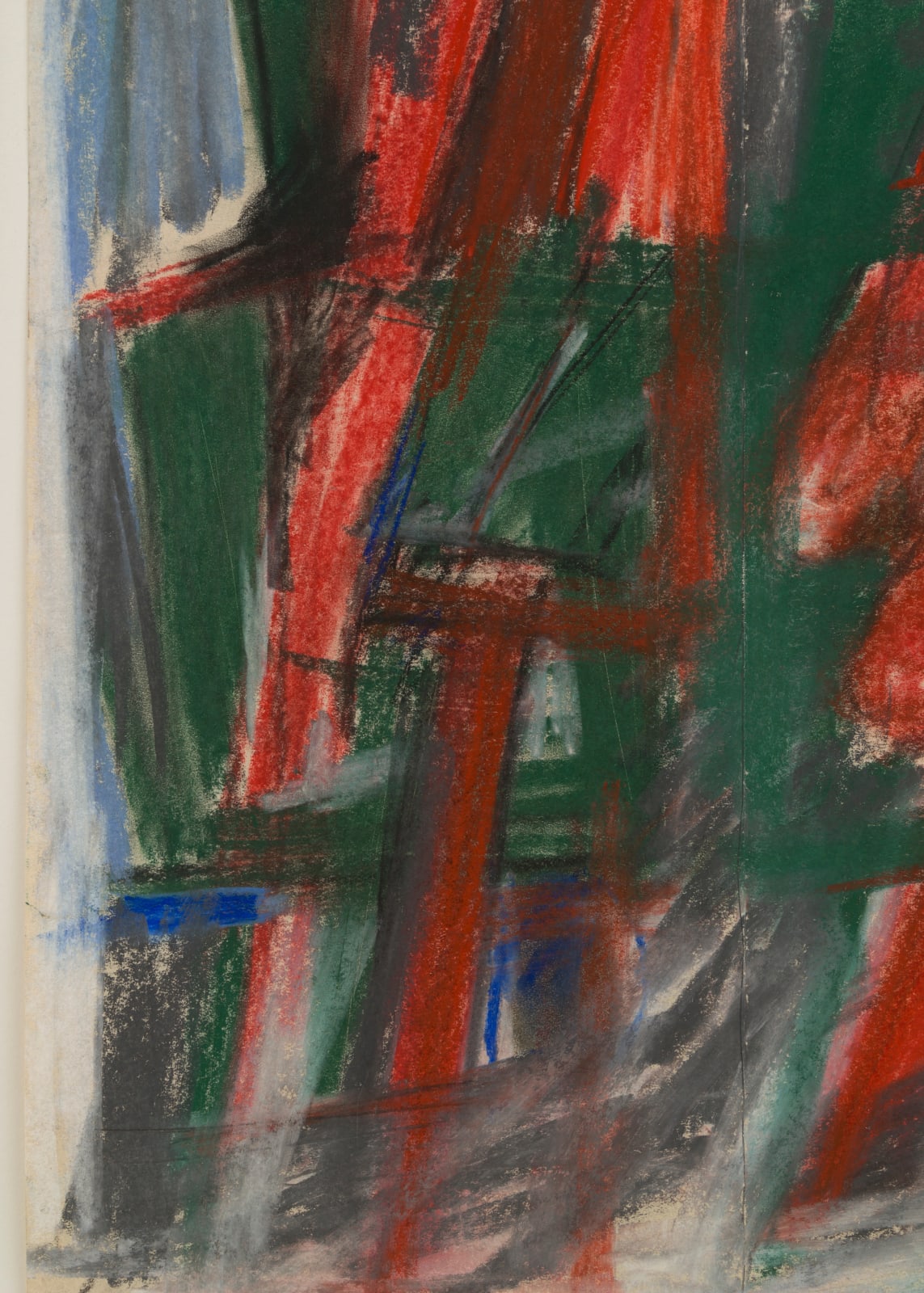 detail of gestural abstract work on paper