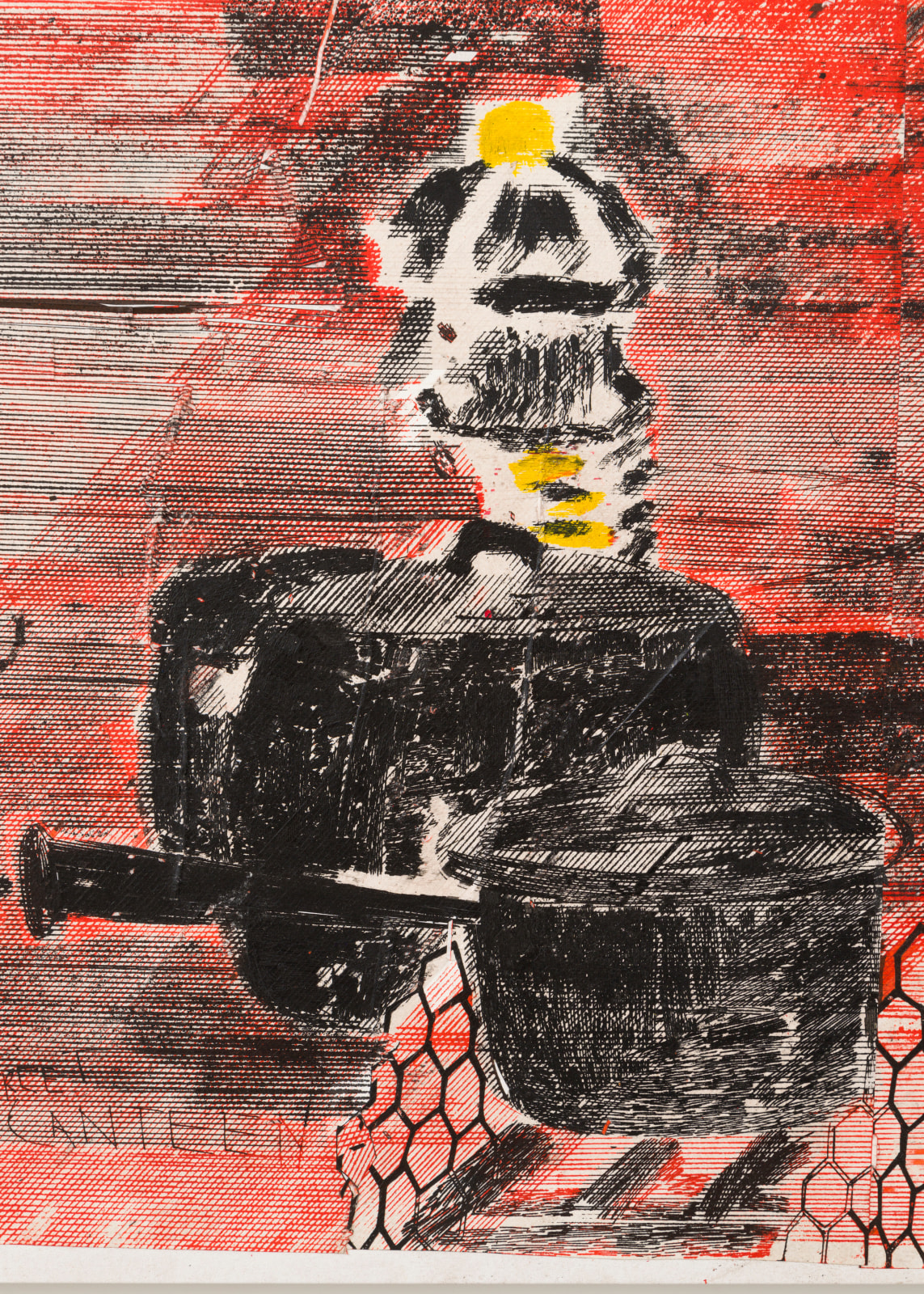 detail of black canteen