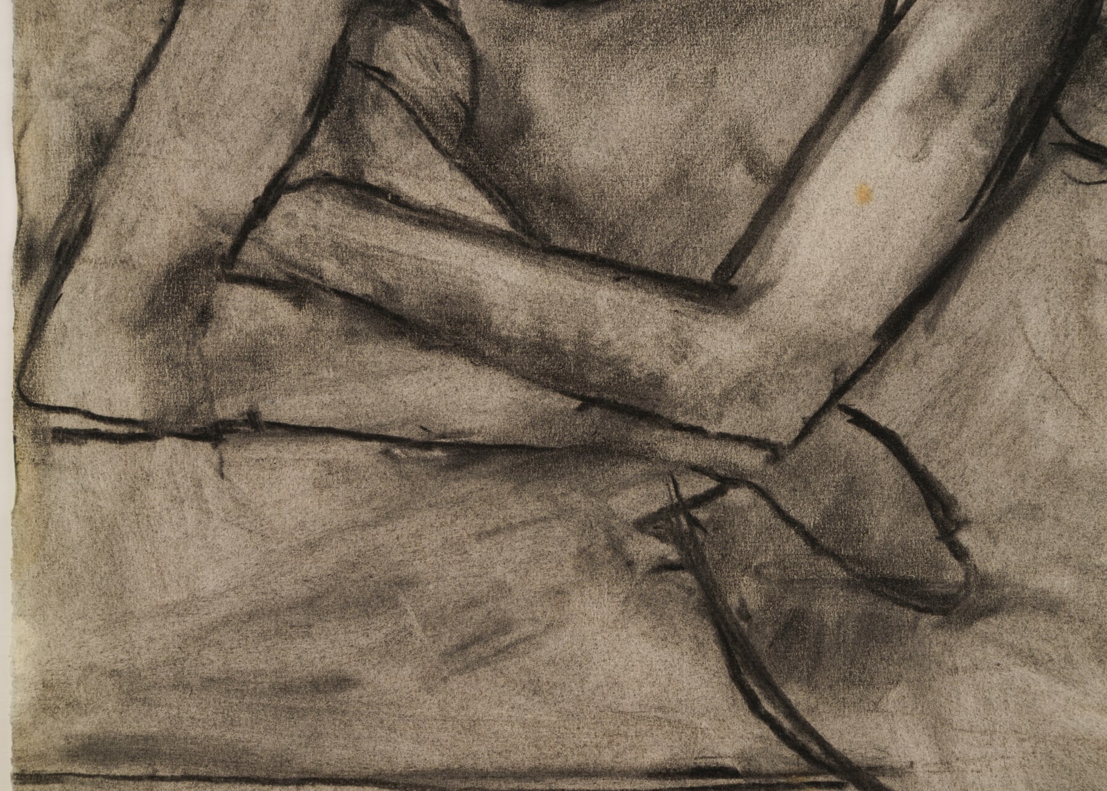 detail of drawing of a woman reclining on a sofa