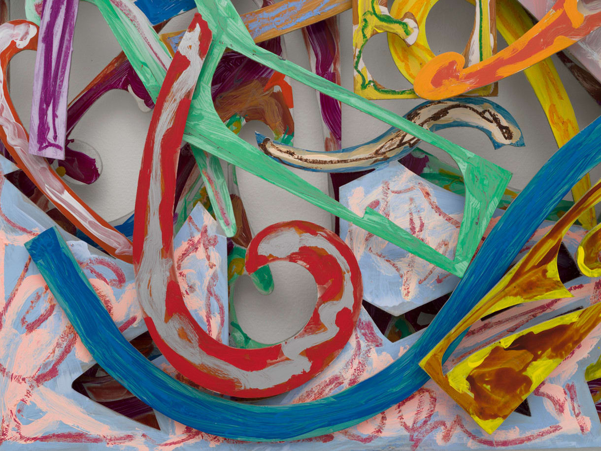 abstract assemblage painting
