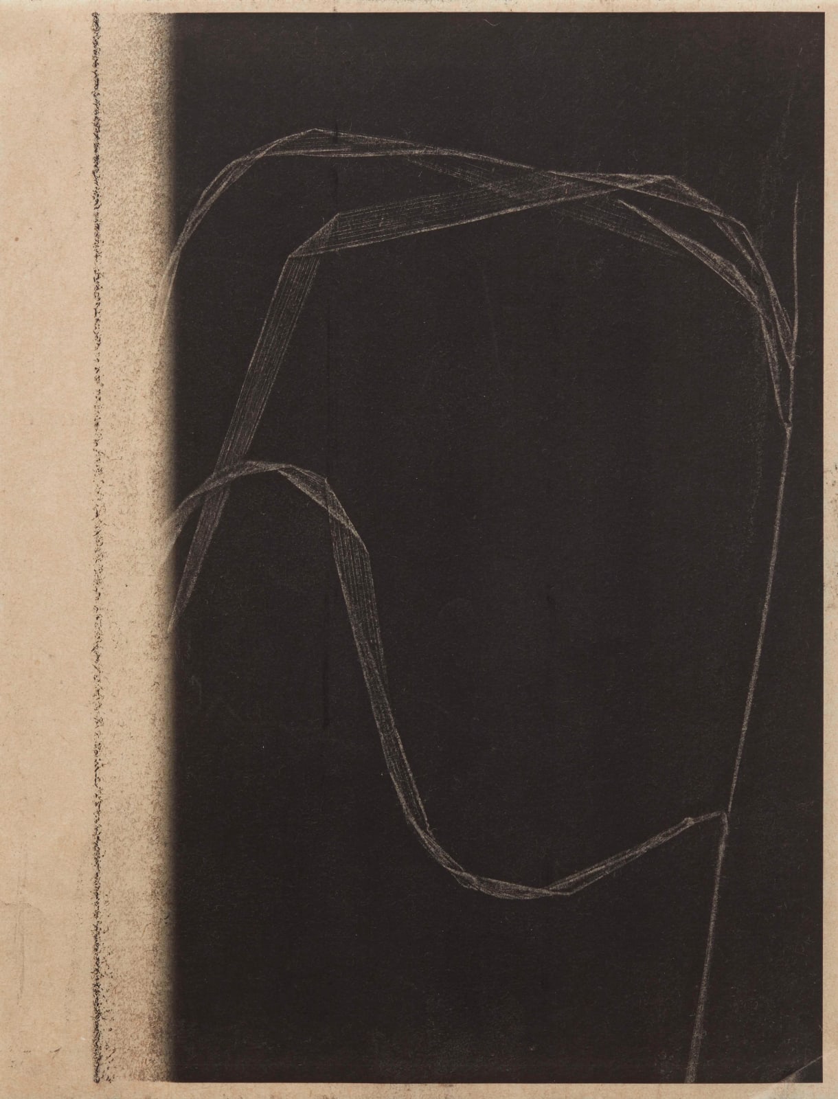 an abstract work on paper with black lines