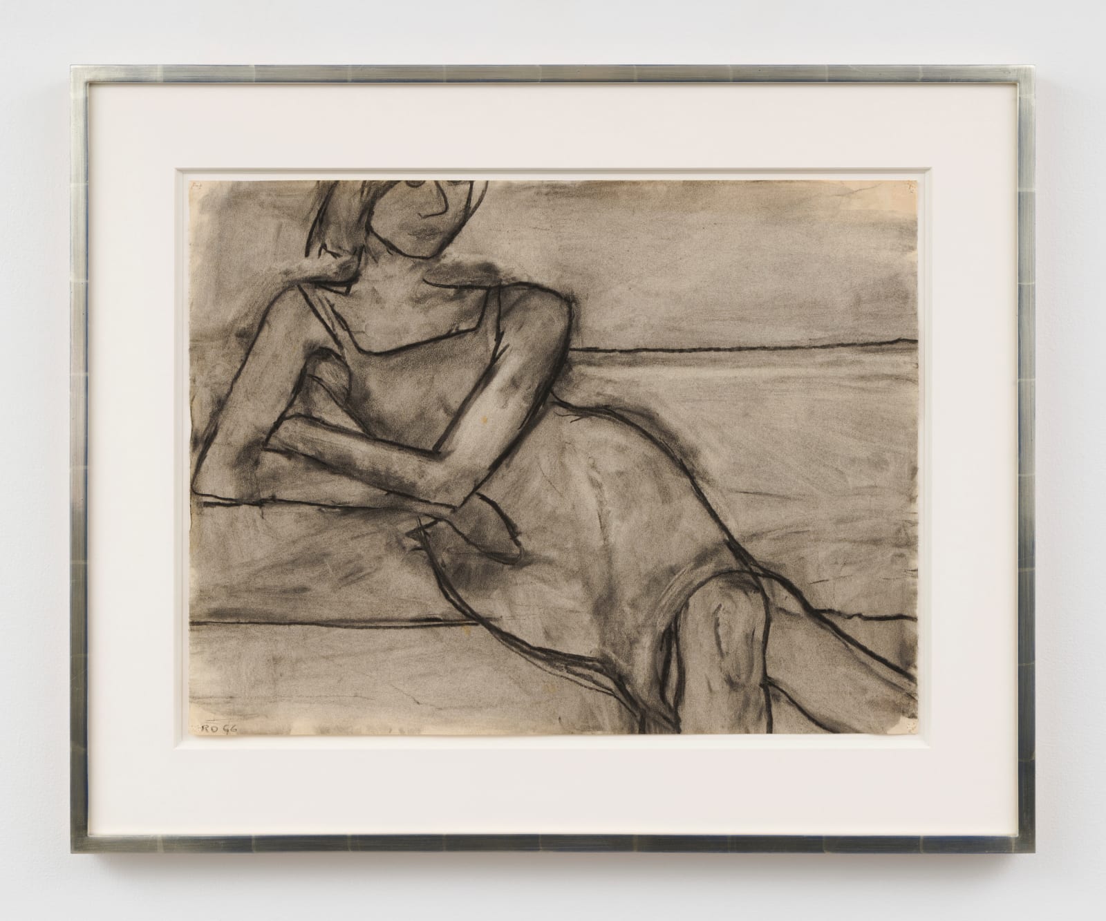 drawing of a woman reclining on a sofa