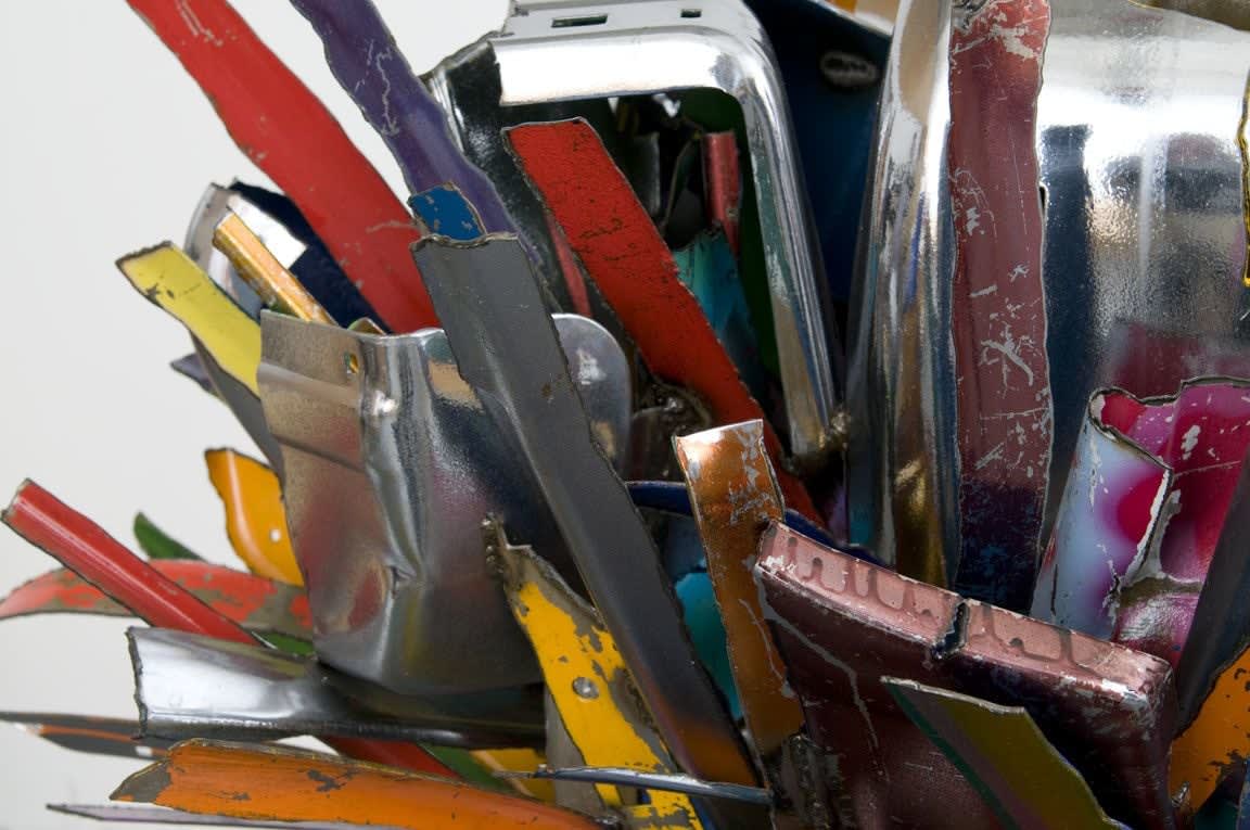 Crumpled up metal sculpture
