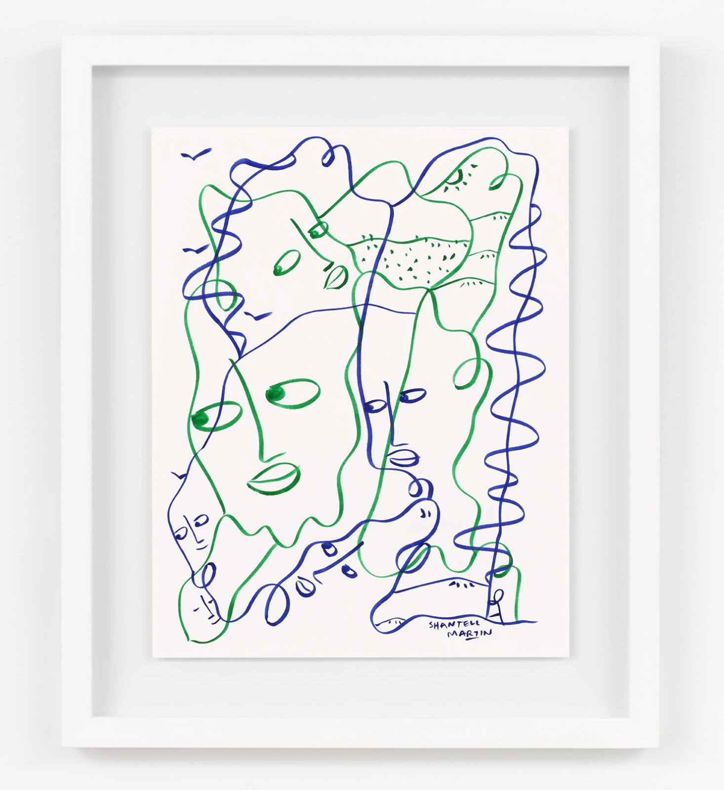 Shantell Martin, Green and Blue, 2022