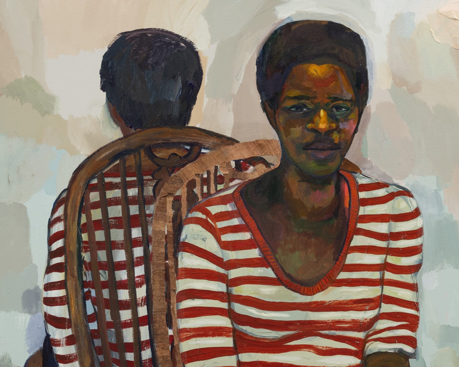 Khalif Tahir Thompson, Sandy In a Striped Shirt, 2025