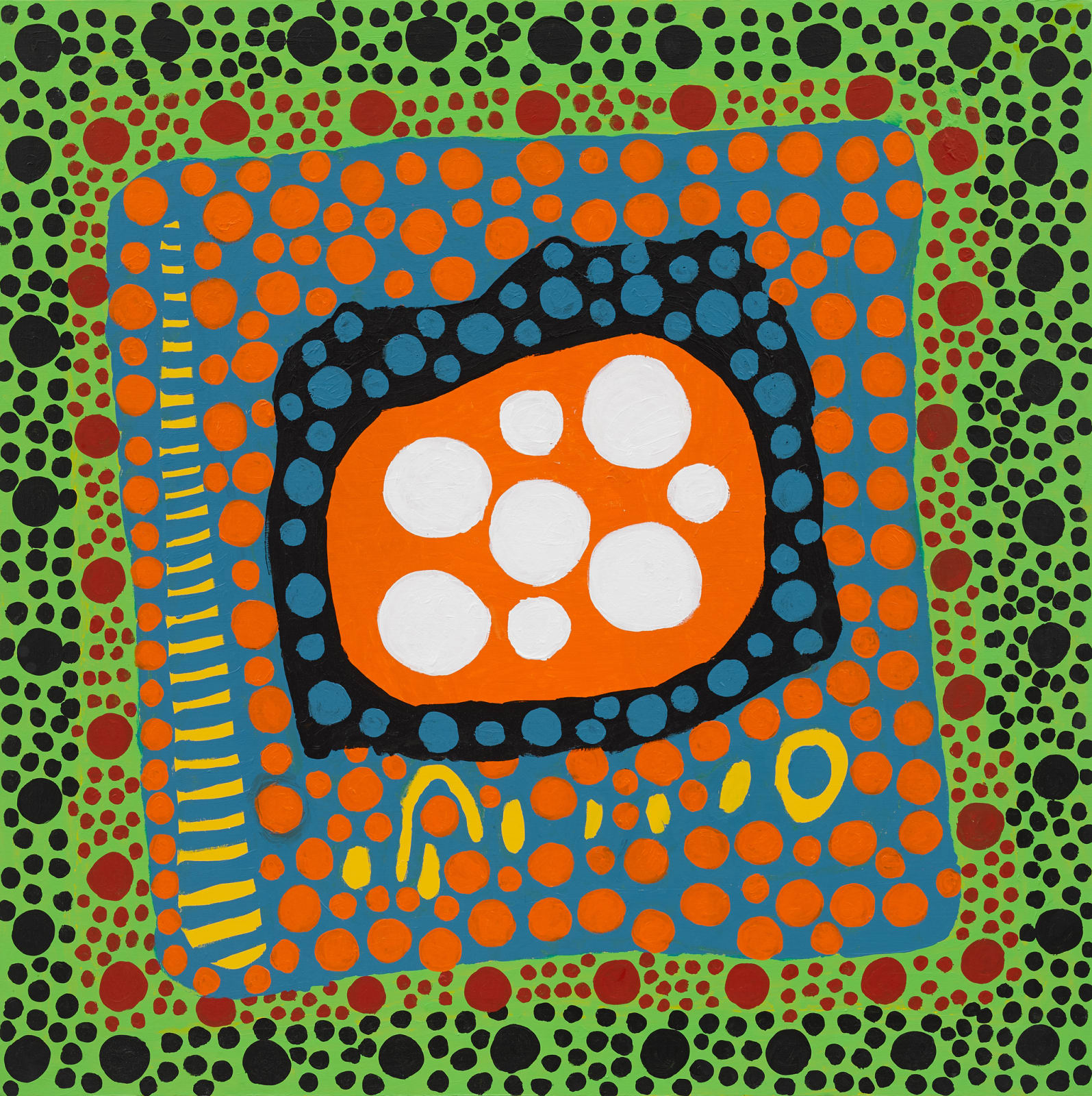 Yayoi Kusama, On Hearing the Sunset Afterglow's Message of Love, My Heart Shed Tears, 2021