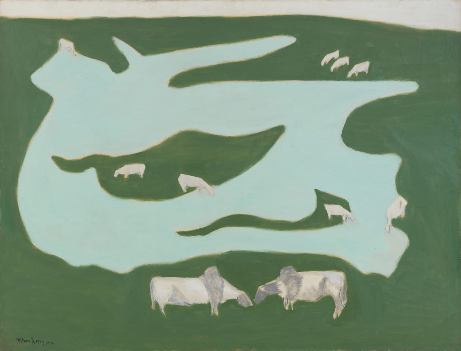 Milton Avery, Grazing Brahmins, 1952