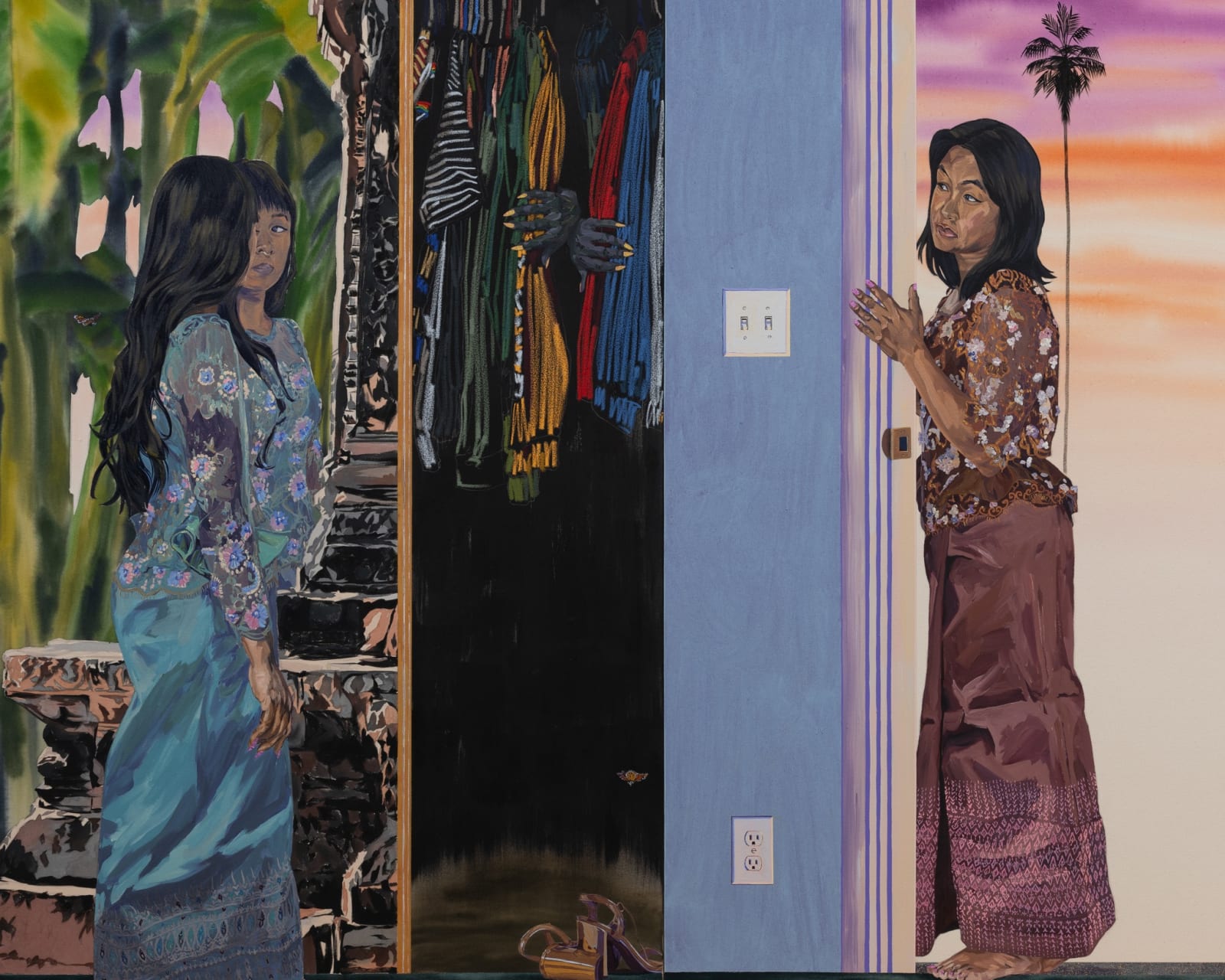 Tidawhitney Lek, What Are You Looking At? (Triptych), 2025