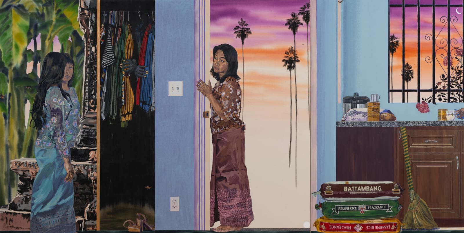 Tidawhitney Lek, What Are You Looking At? (Triptych), 2025