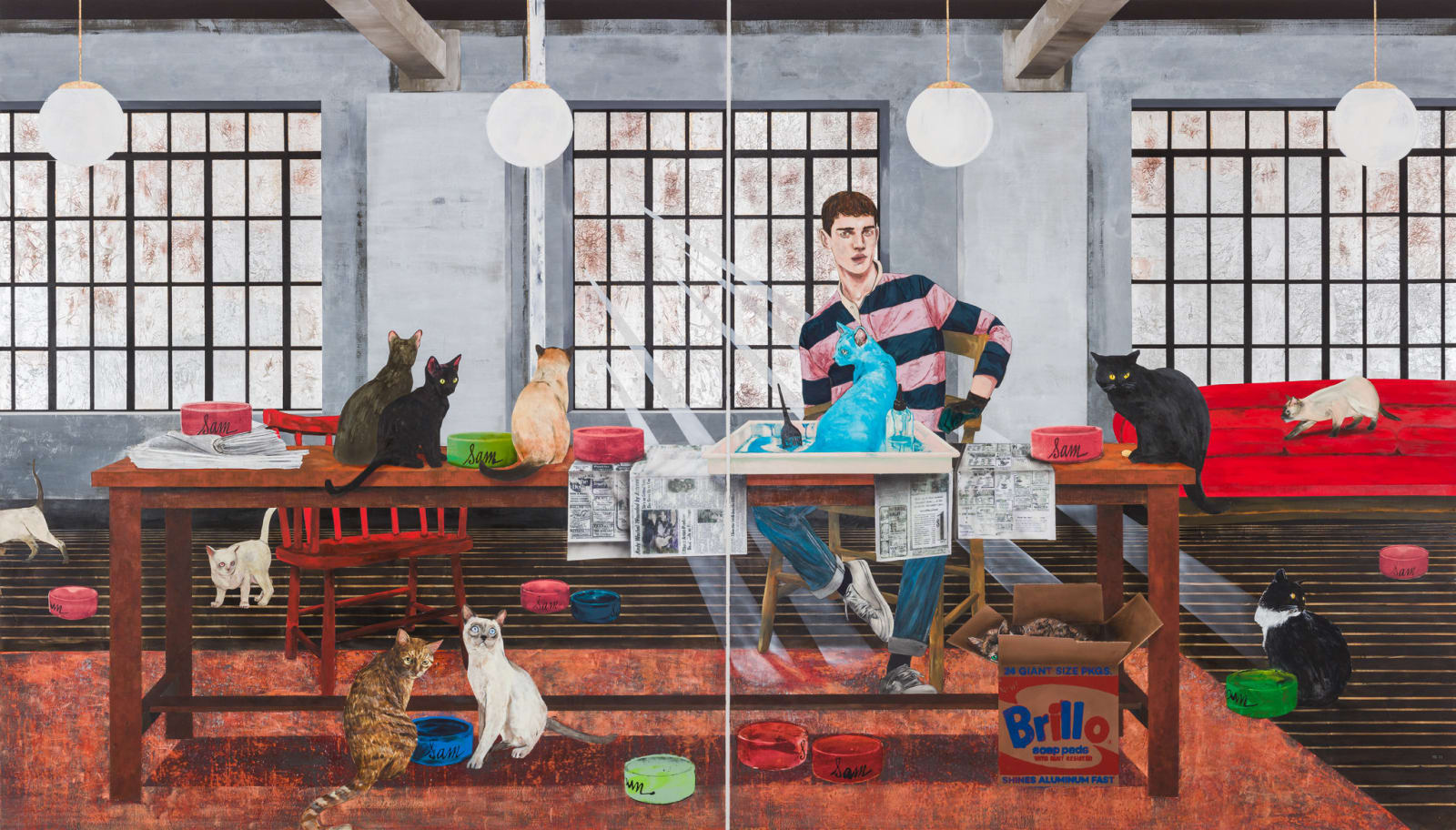 Hernan Bas, Conceptual Artist #7 (A Warhol enthusiast, his 26th studio mate completes the story), 2022