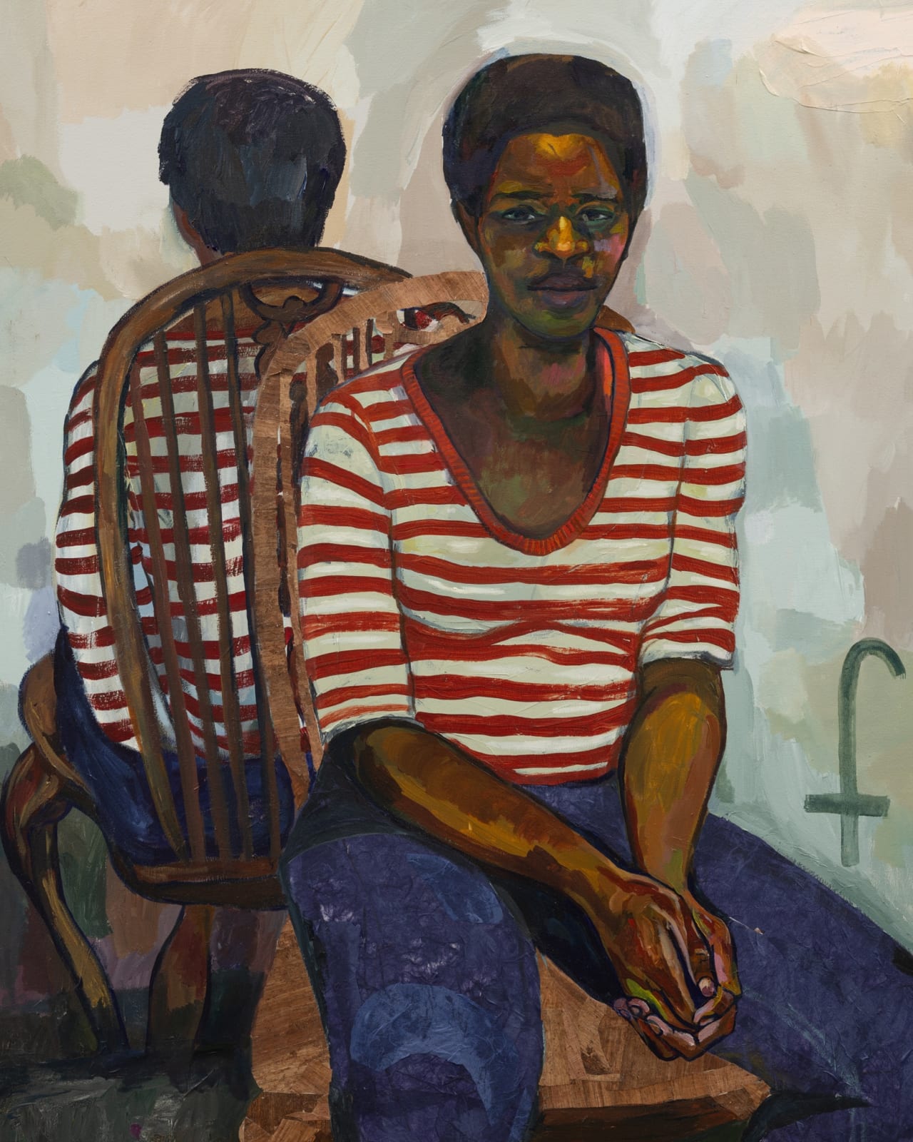 Khalif Tahir Thompson, Sandy In a Striped Shirt, 2025