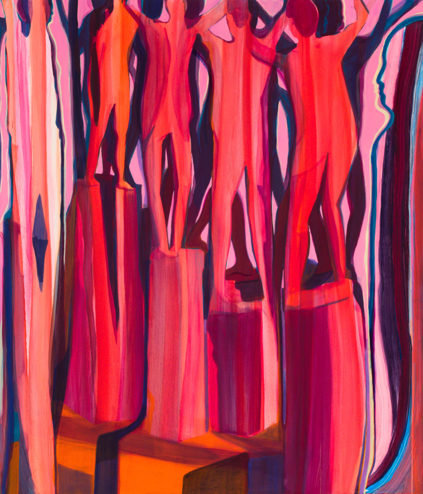 Jules de Balincourt, Red Dancers, 2017