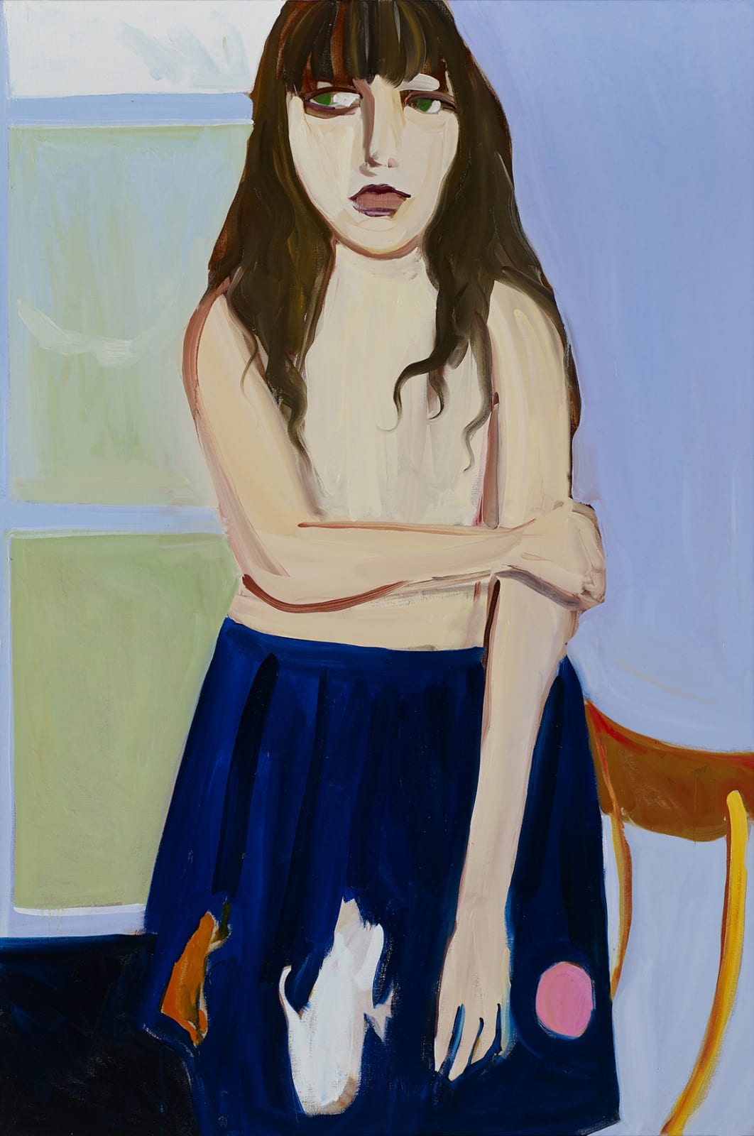 Chantal Joffe, Esme in a Blue Skirt, 2014
