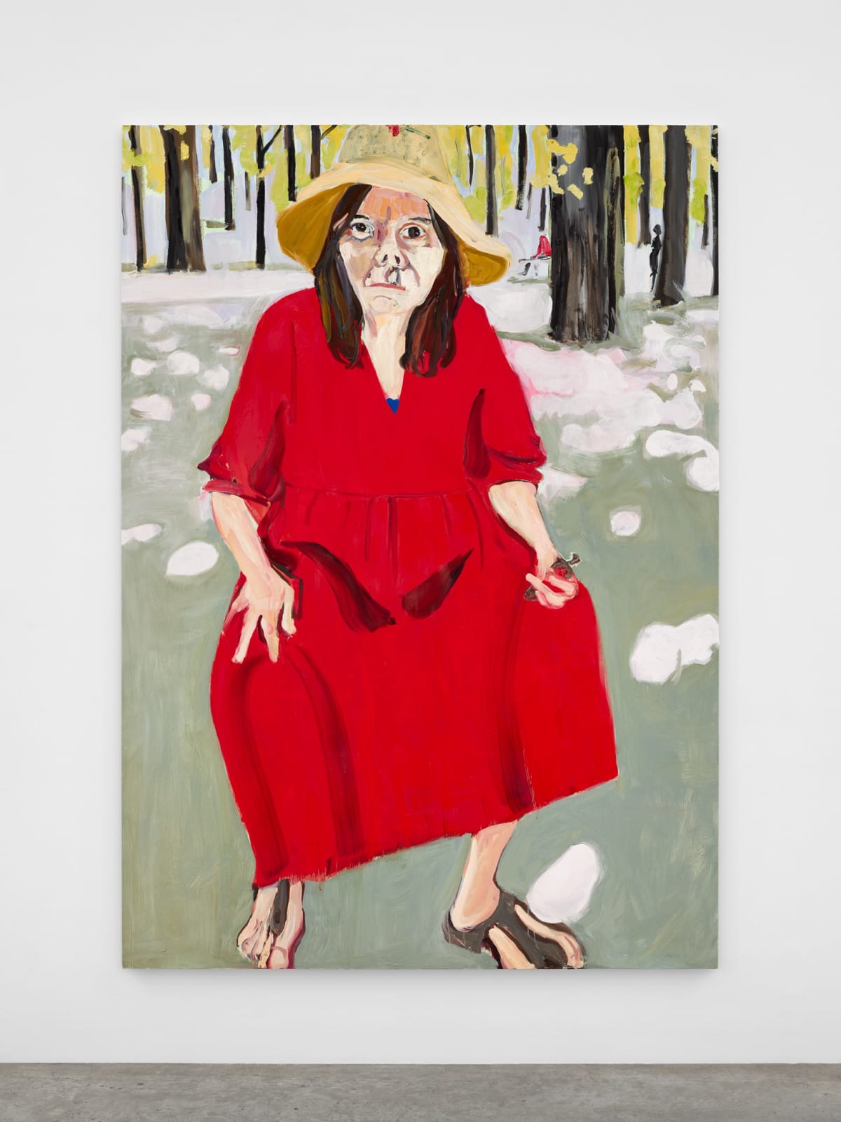 Chantal Joffe, Self-Portrait in a Straw Hat , 2025