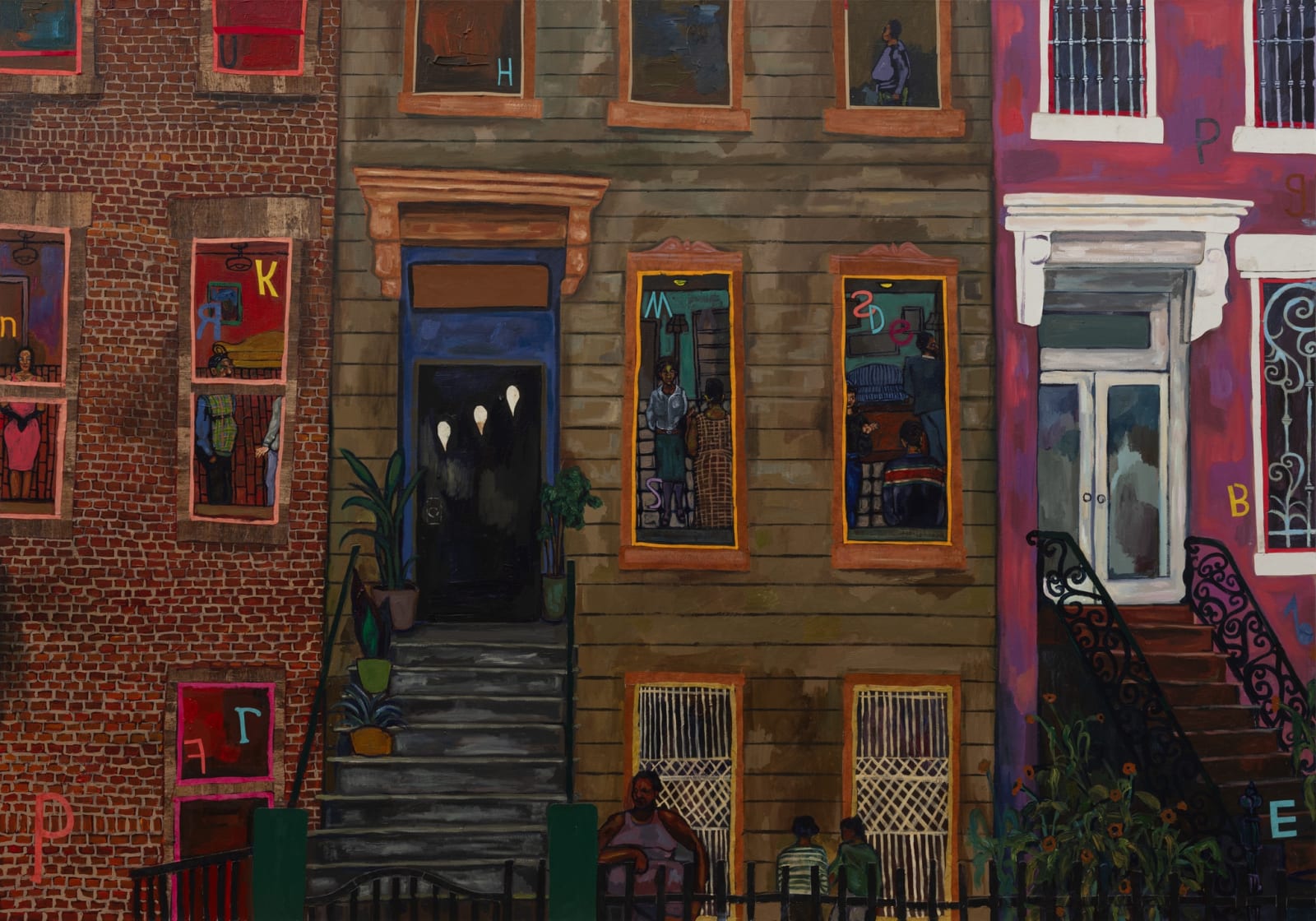 Khalif Tahir Thompson, Street Scene in Bed-Stuy, 2025