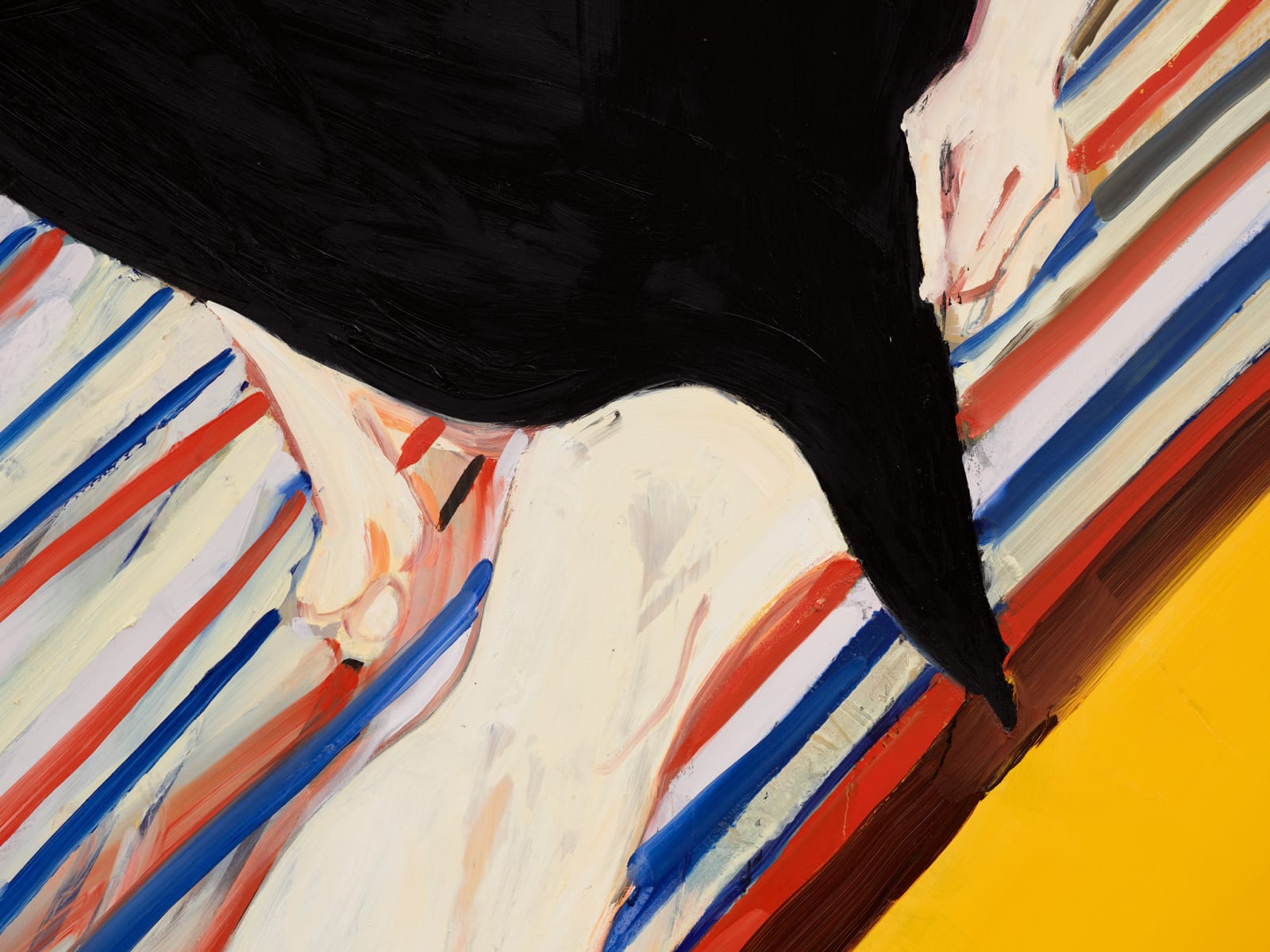 Chantal Joffe, Self Portrait Asleep with Sandals, 2023