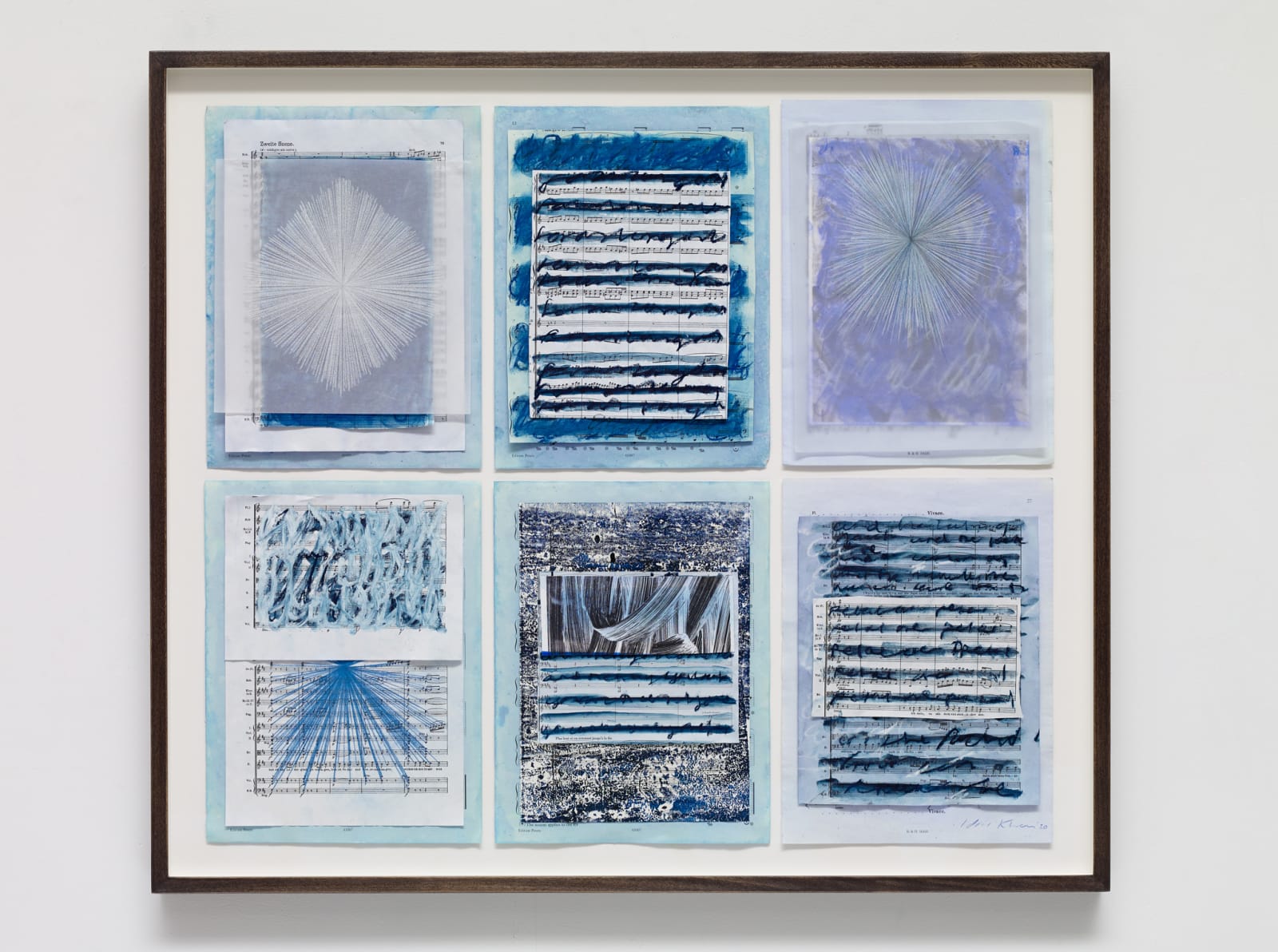 Idris Khan, Collage with 6 drawings, 2019