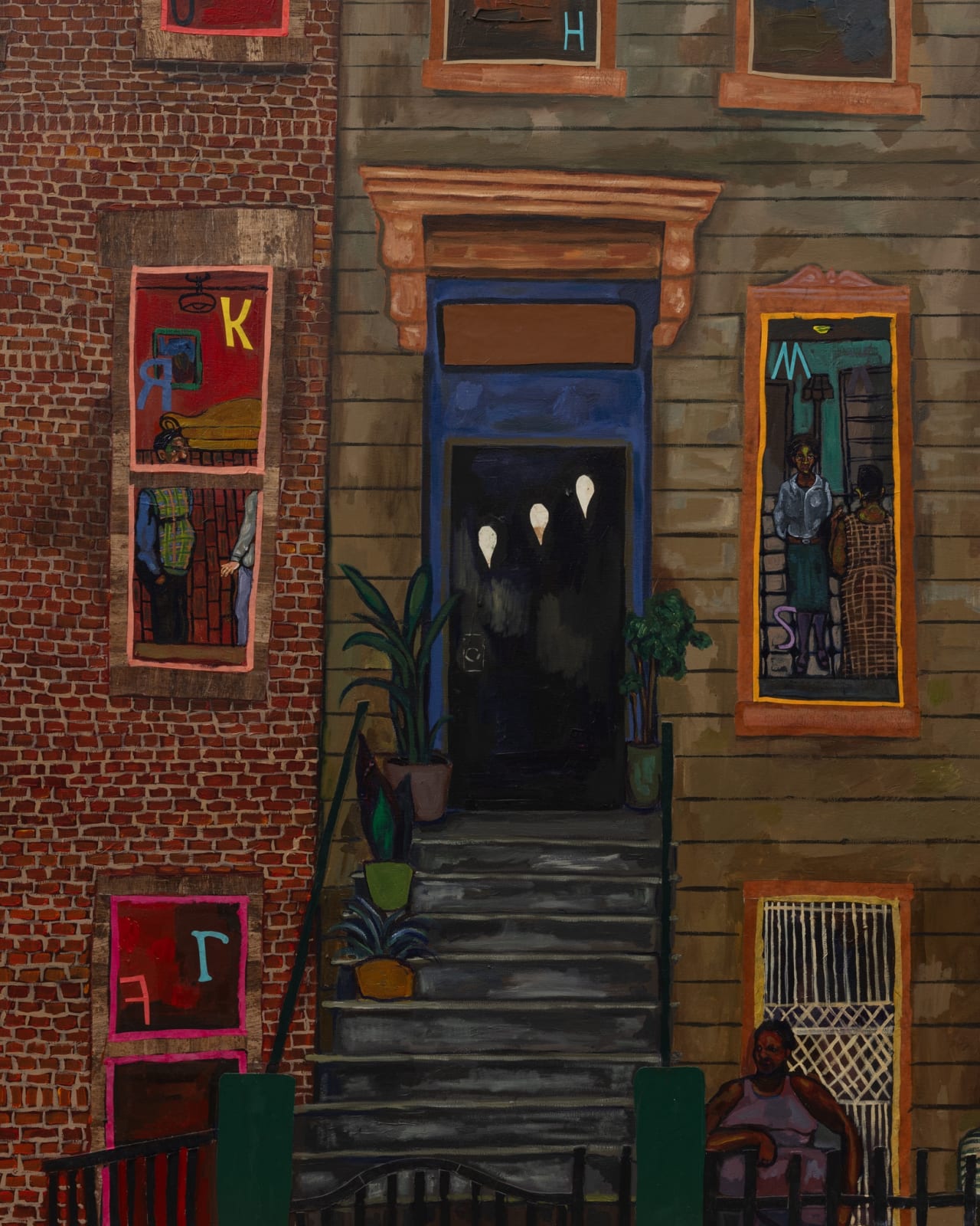 Khalif Tahir Thompson, Street Scene in Bed-Stuy, 2025