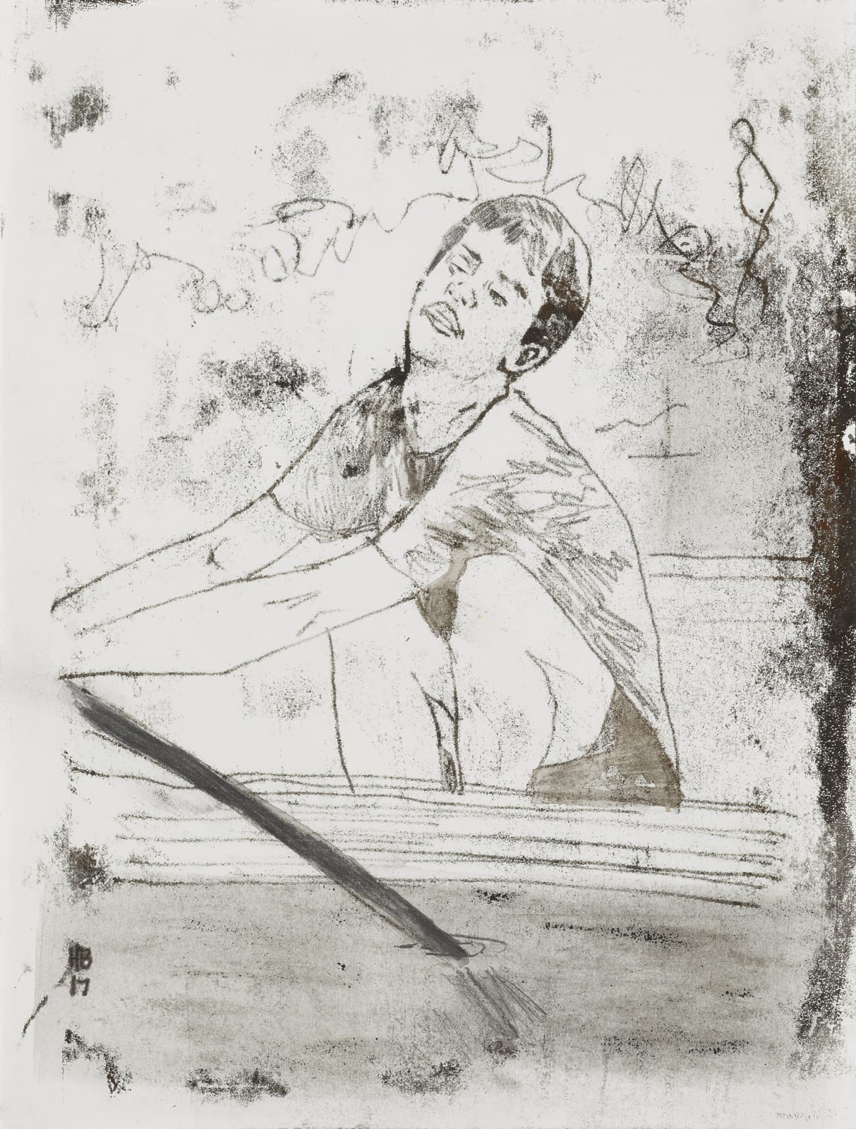 Hernan Bas, At the Helm (Study for Suicide Sunday), 2017