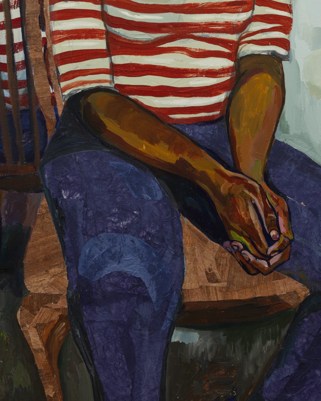 Khalif Tahir Thompson, Sandy In a Striped Shirt, 2025
