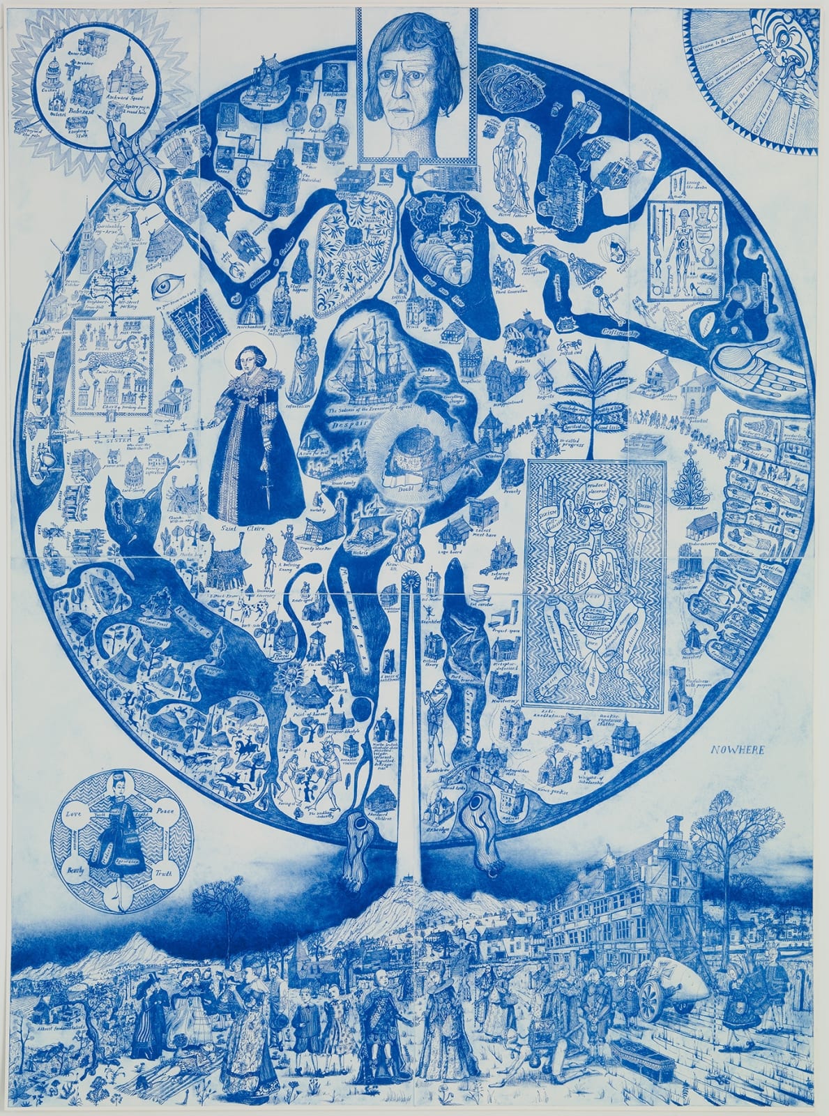 Grayson Perry, Map of Nowhere (blue), 2008