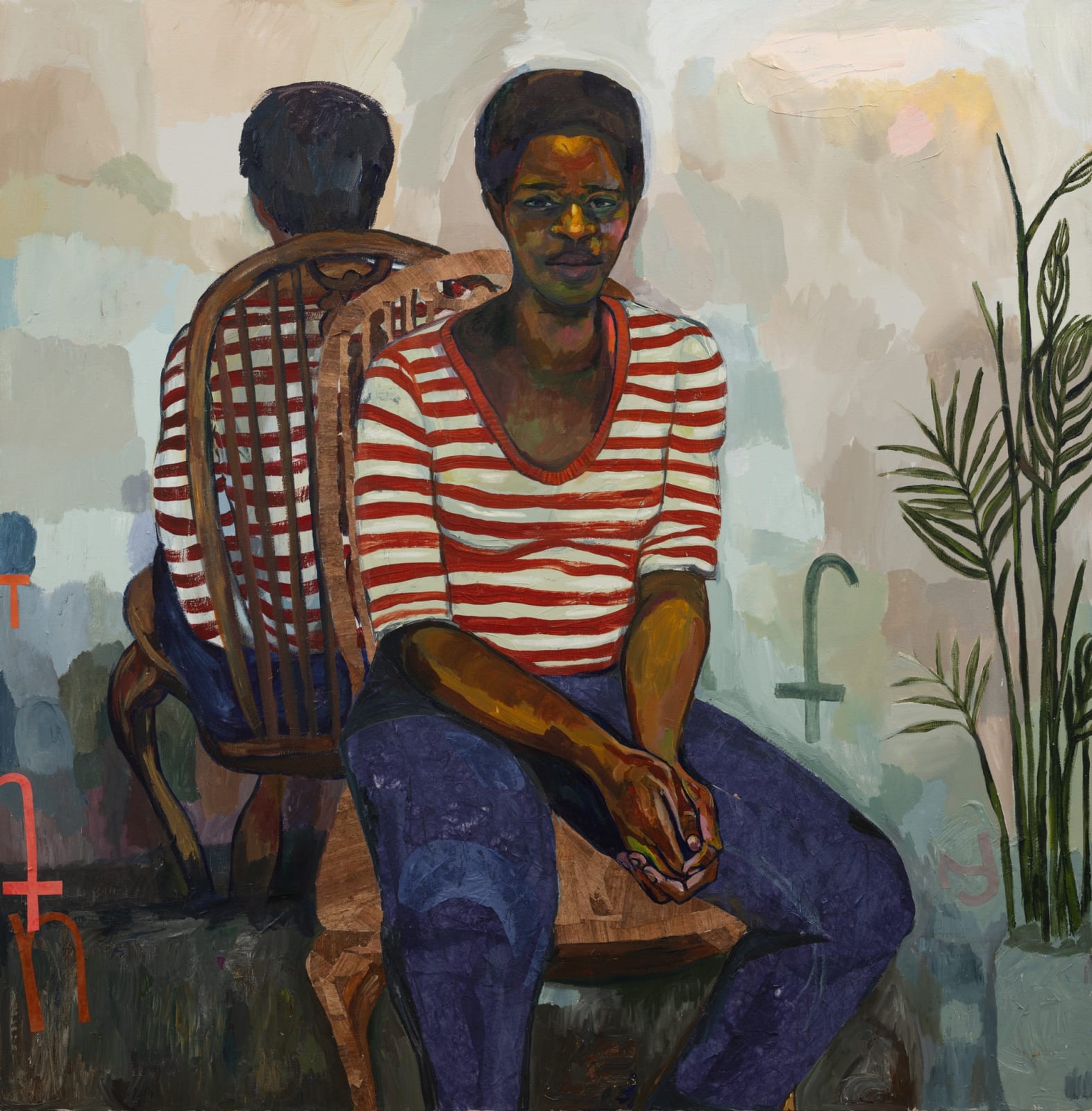 Khalif Tahir Thompson, Sandy In a Striped Shirt, 2025
